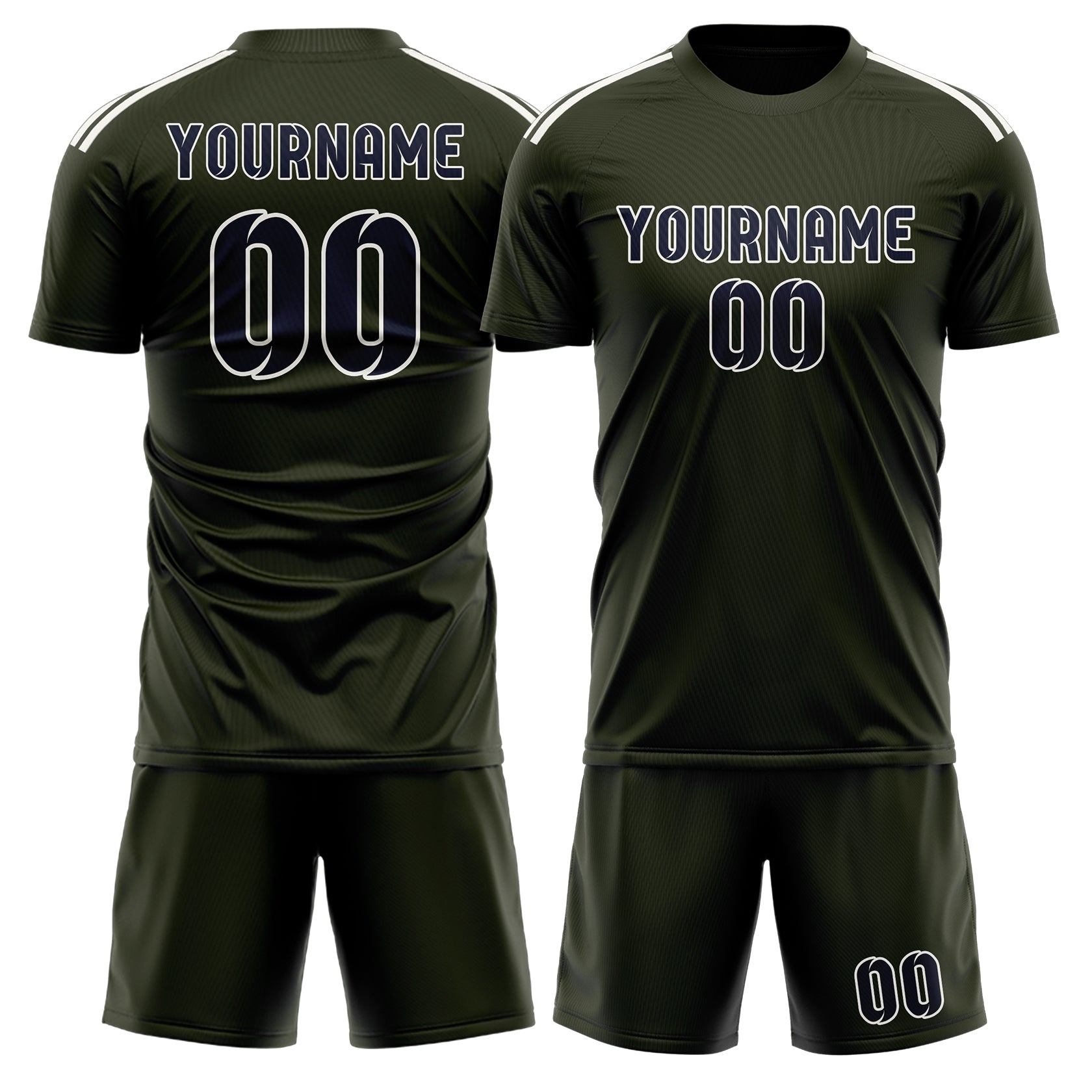 Custom Olive Navy Soccer Set