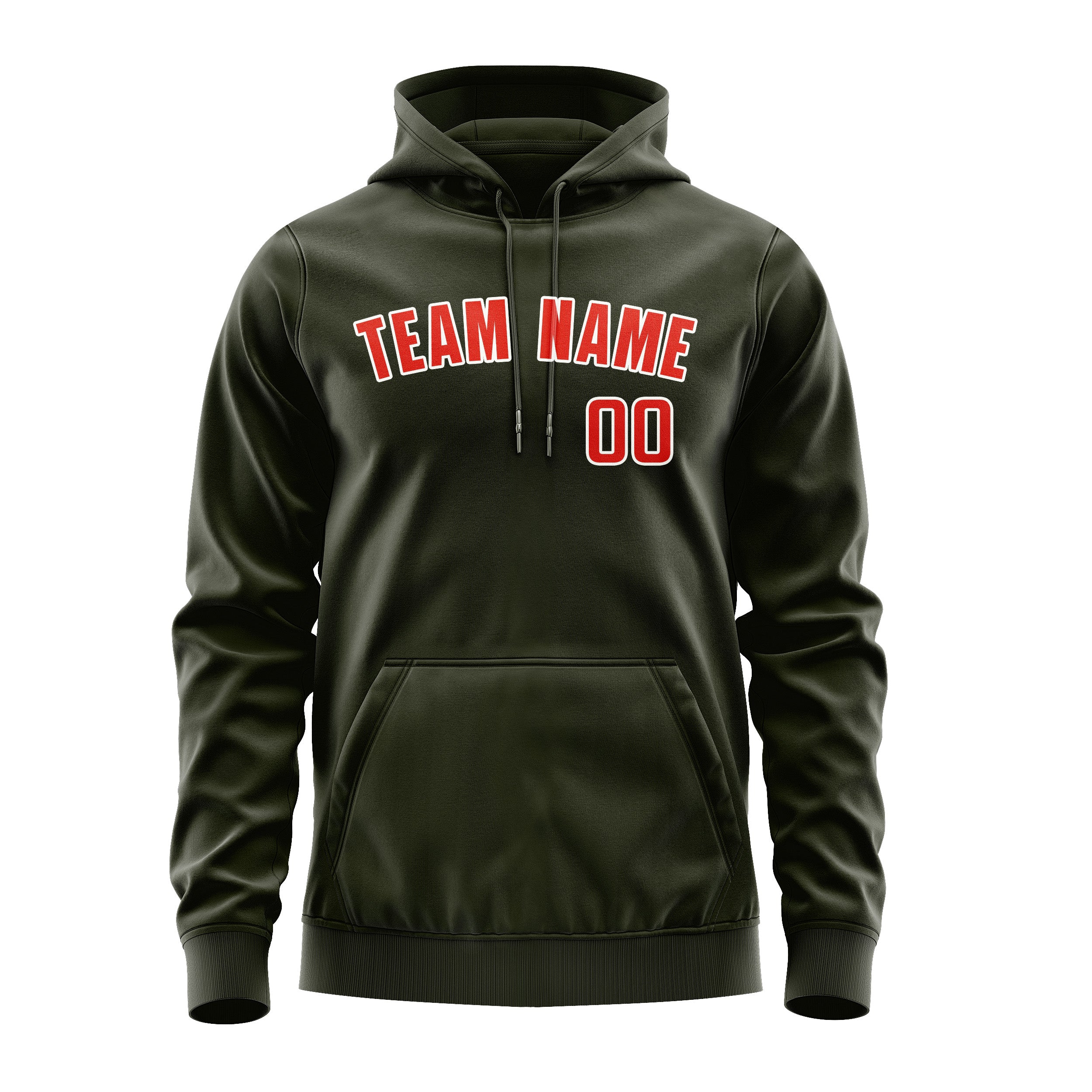 Custom Olive Orange Red Hoodie