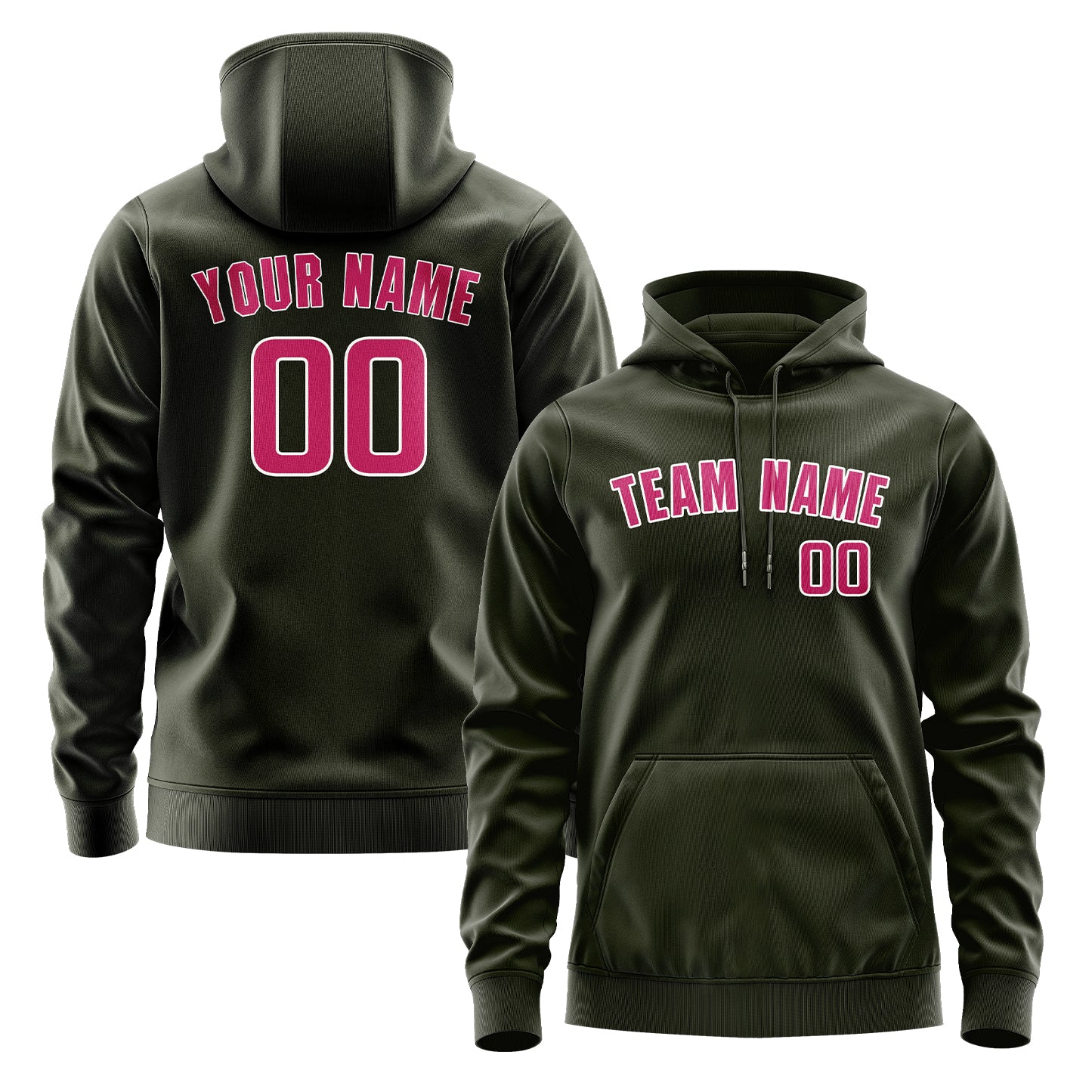 Custom Olive Pink Hoodie
