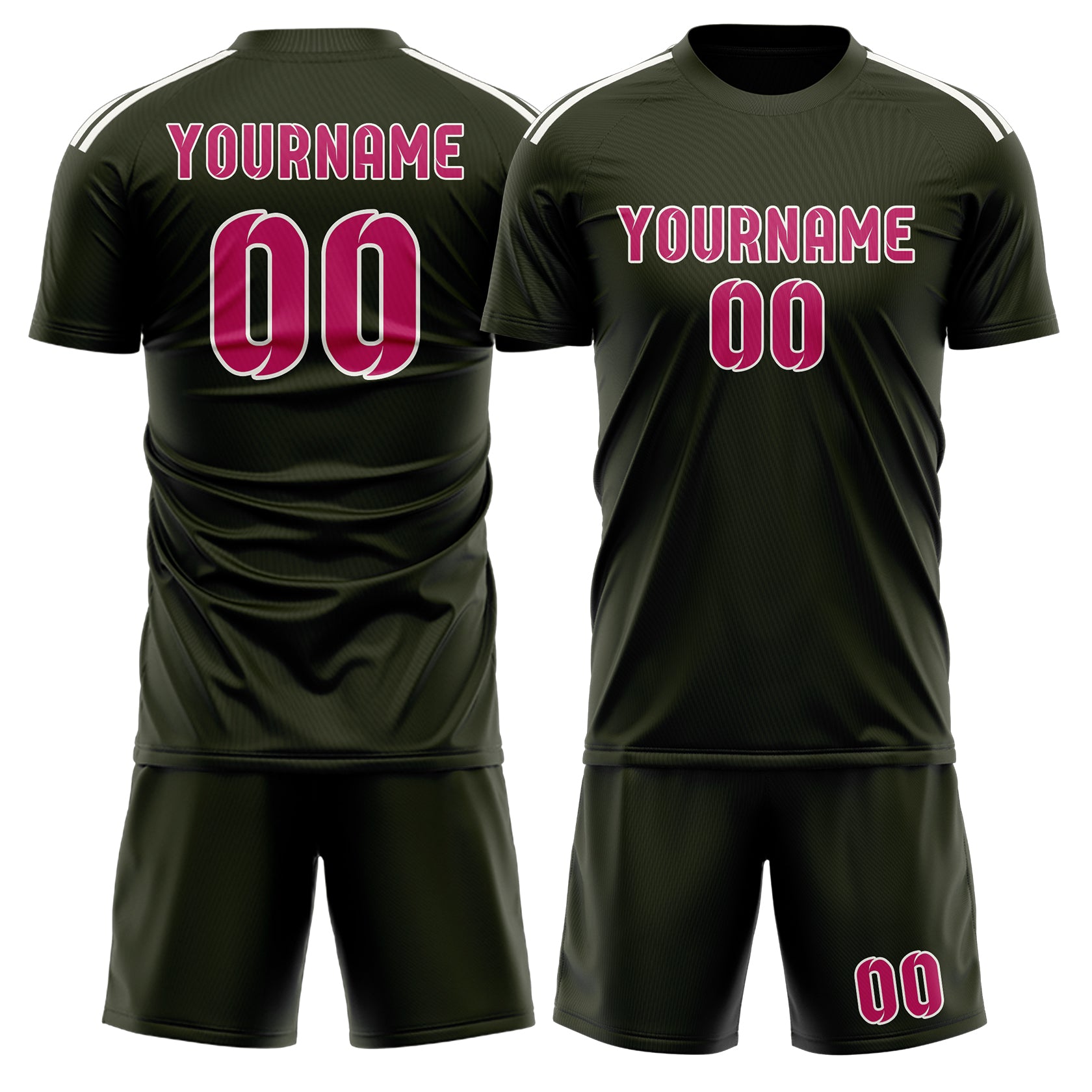 Custom Olive Pink Soccer Set