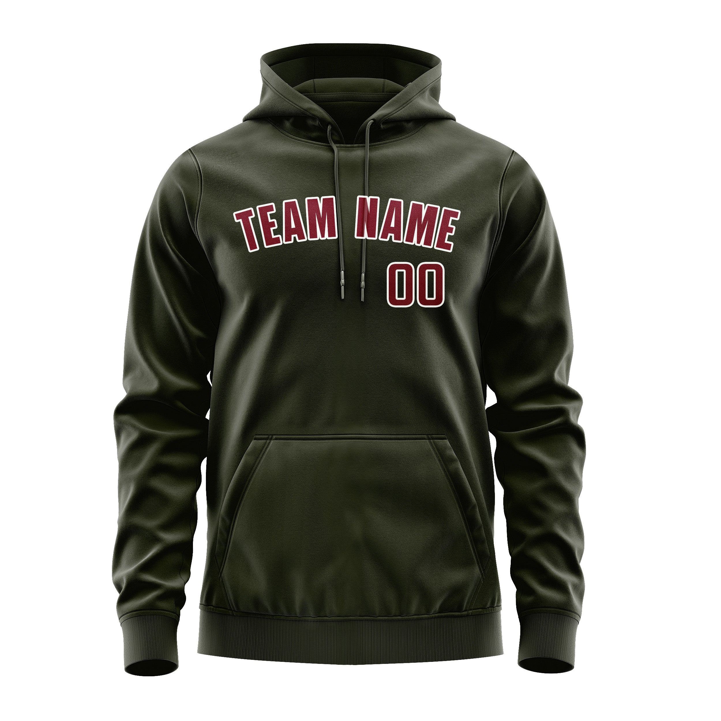 Custom Olive Crimson Red Hoodie