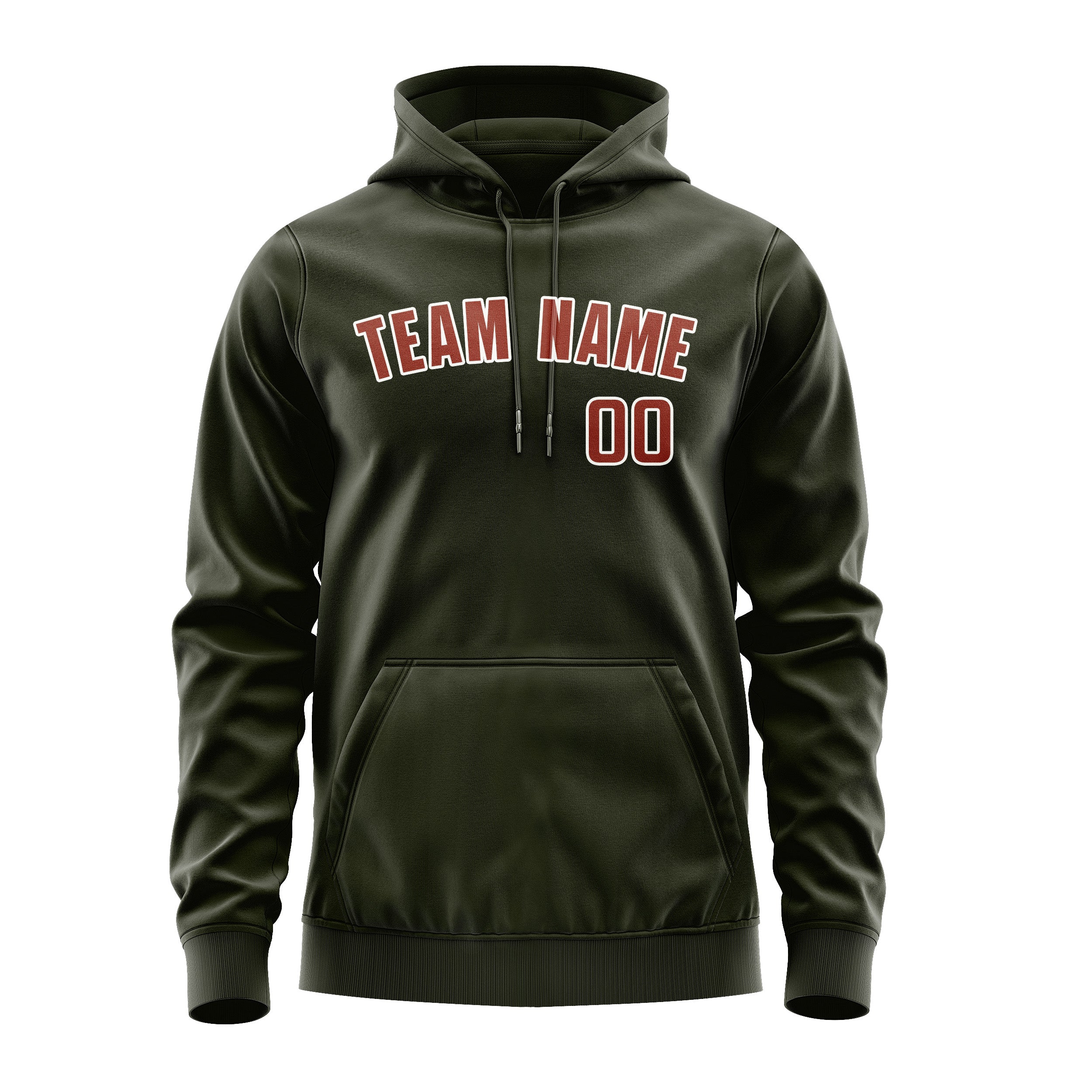 Custom Olive Coral Red Hoodie