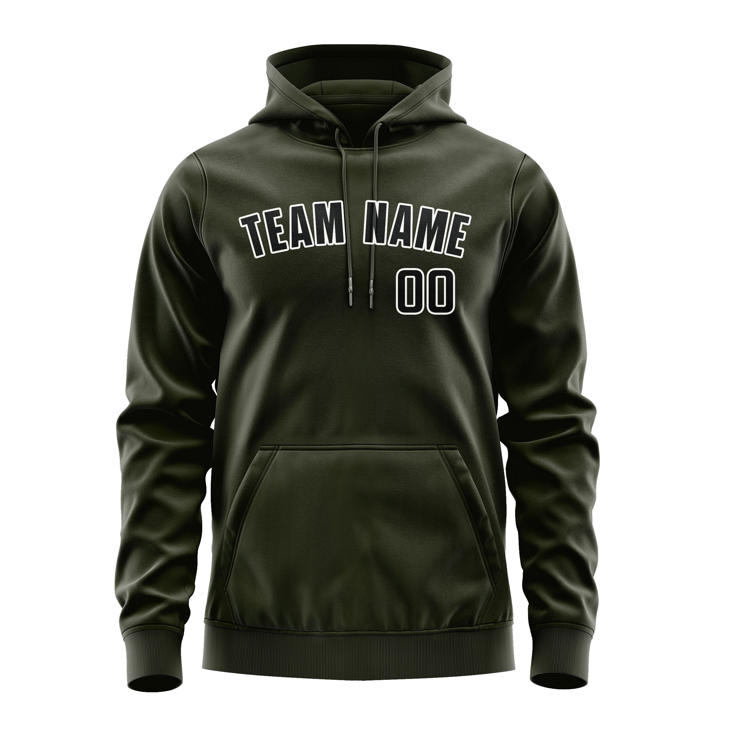 Custom Olive Black Hoodie