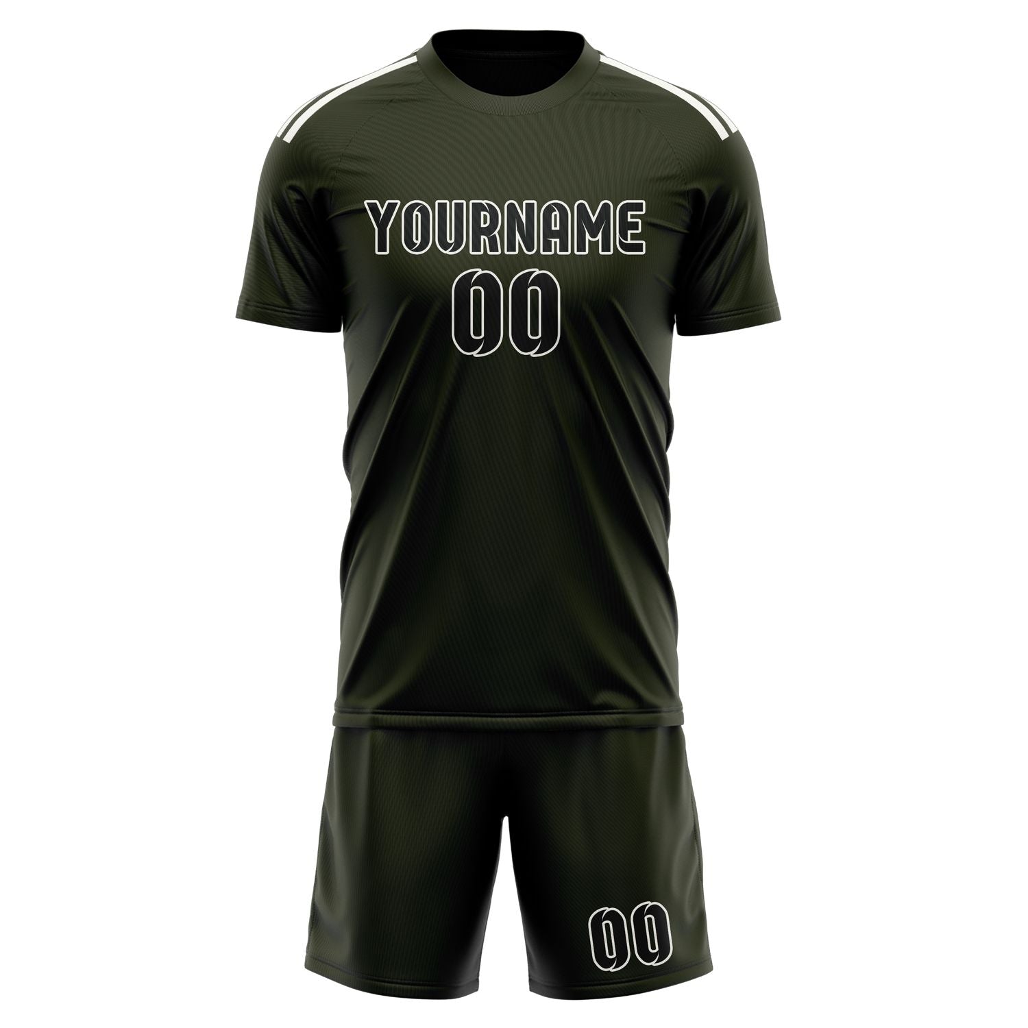 Custom Olive Black Soccer Set