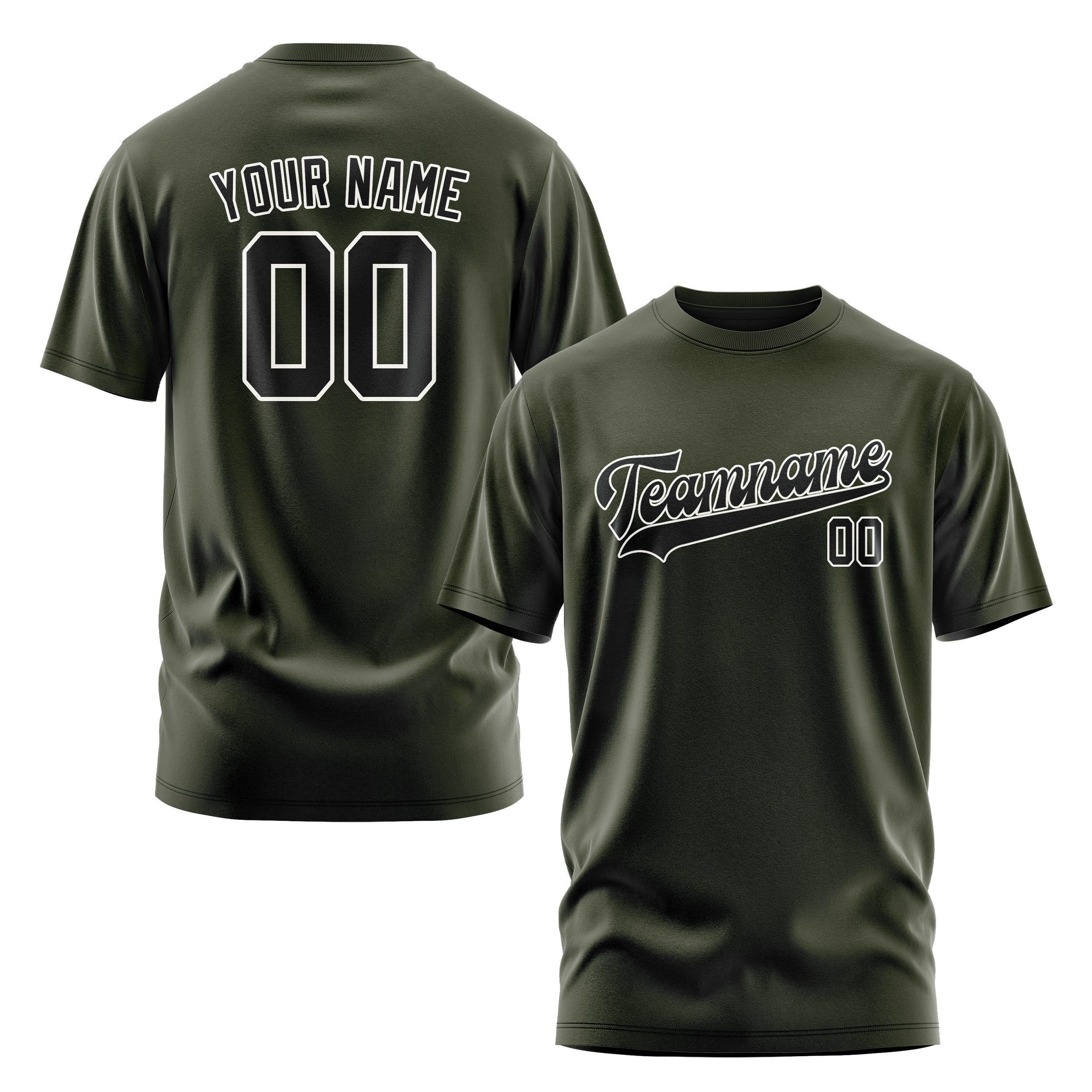 Custom Olive Black T-Shirt