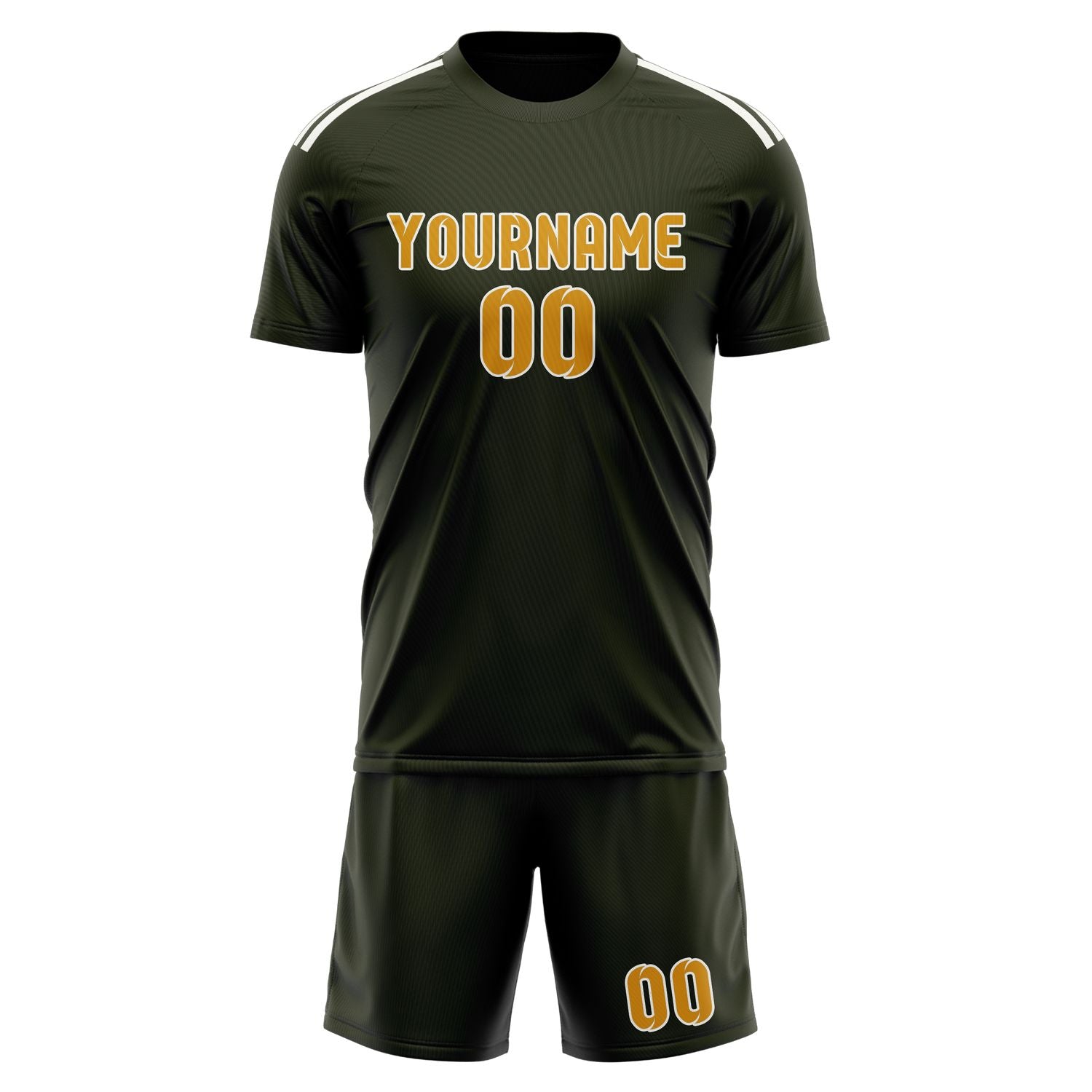 Custom Olive Yellow Soccer Set