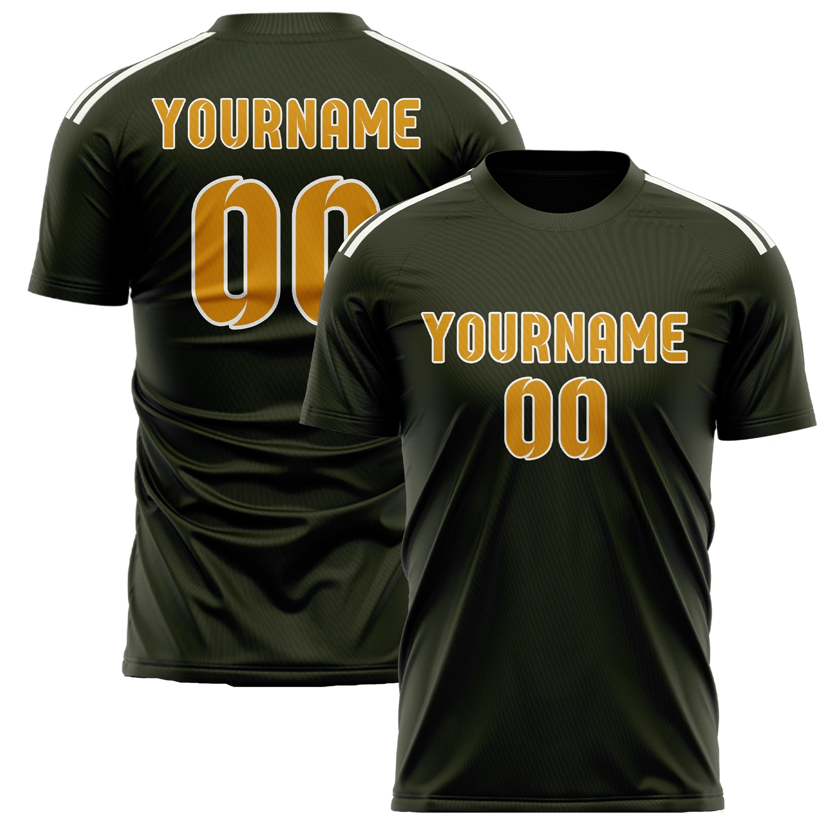 Custom Olive Yellow Soccer Jersey
