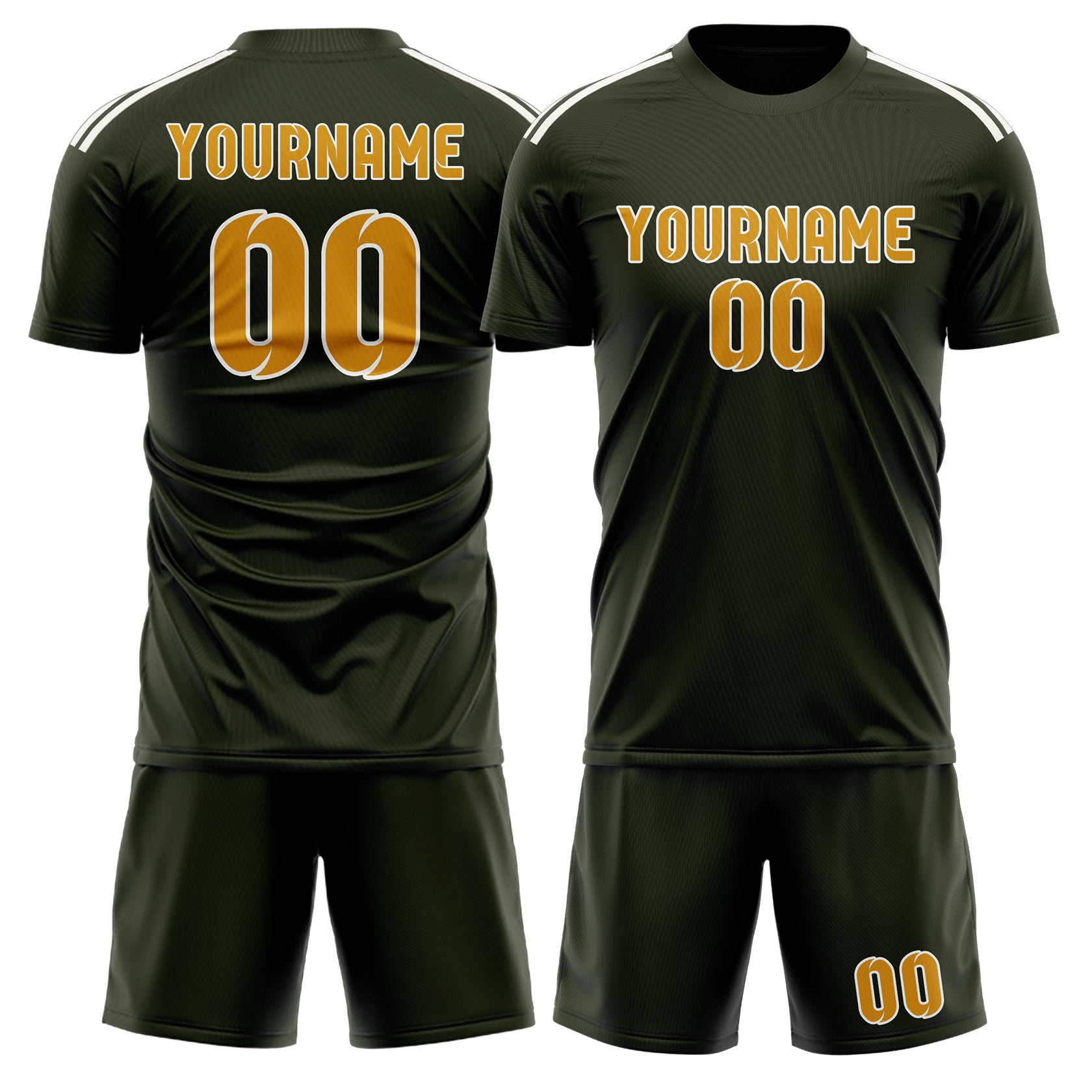 Custom Olive Yellow Soccer Set