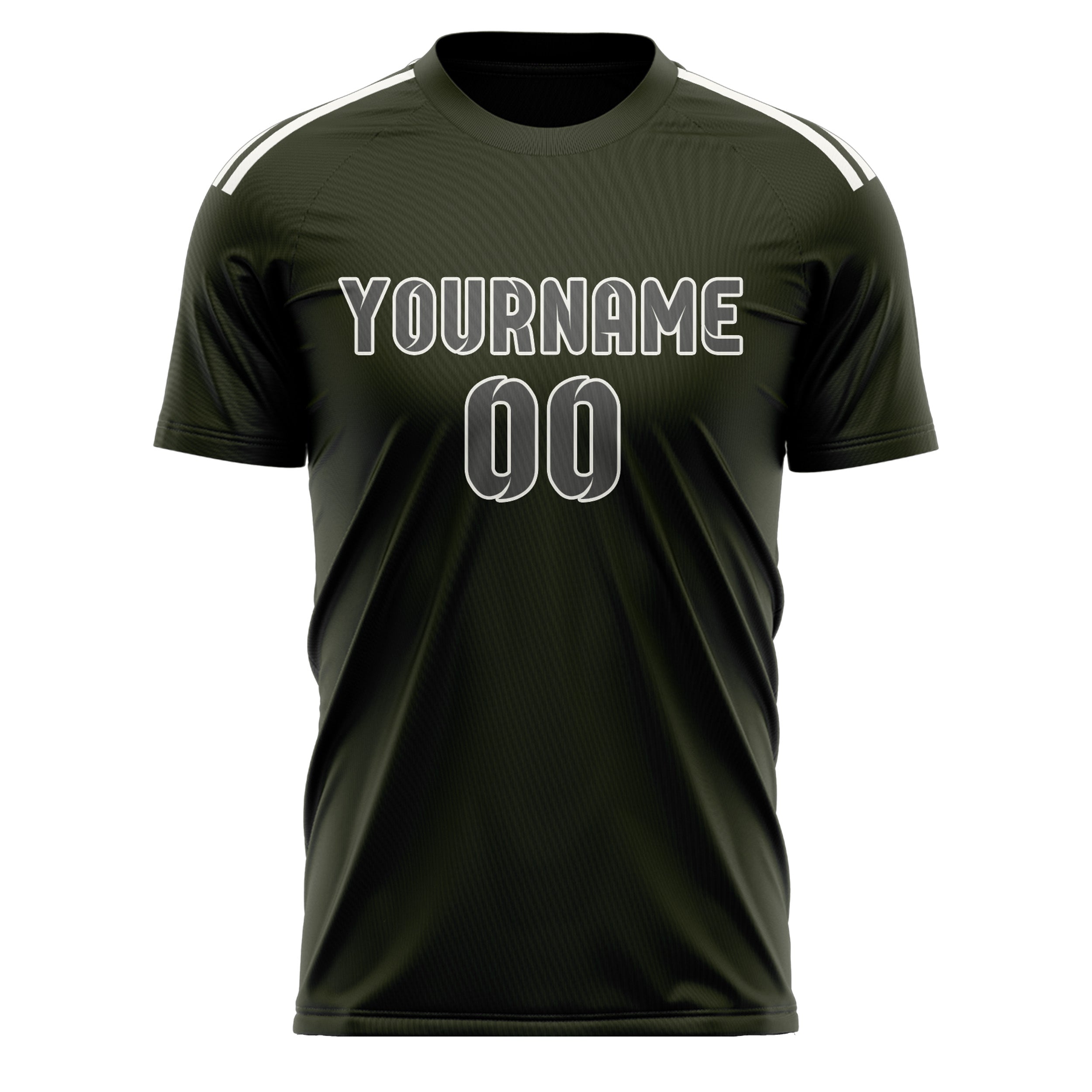 Custom Olive Dark Grey Soccer Jersey