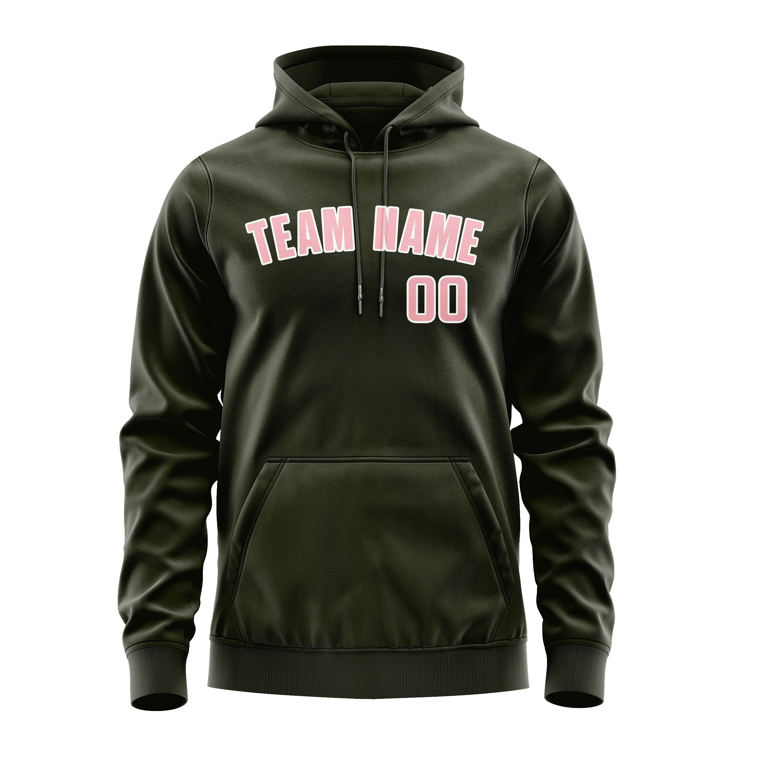 Custom Olive Light Pink Hoodie