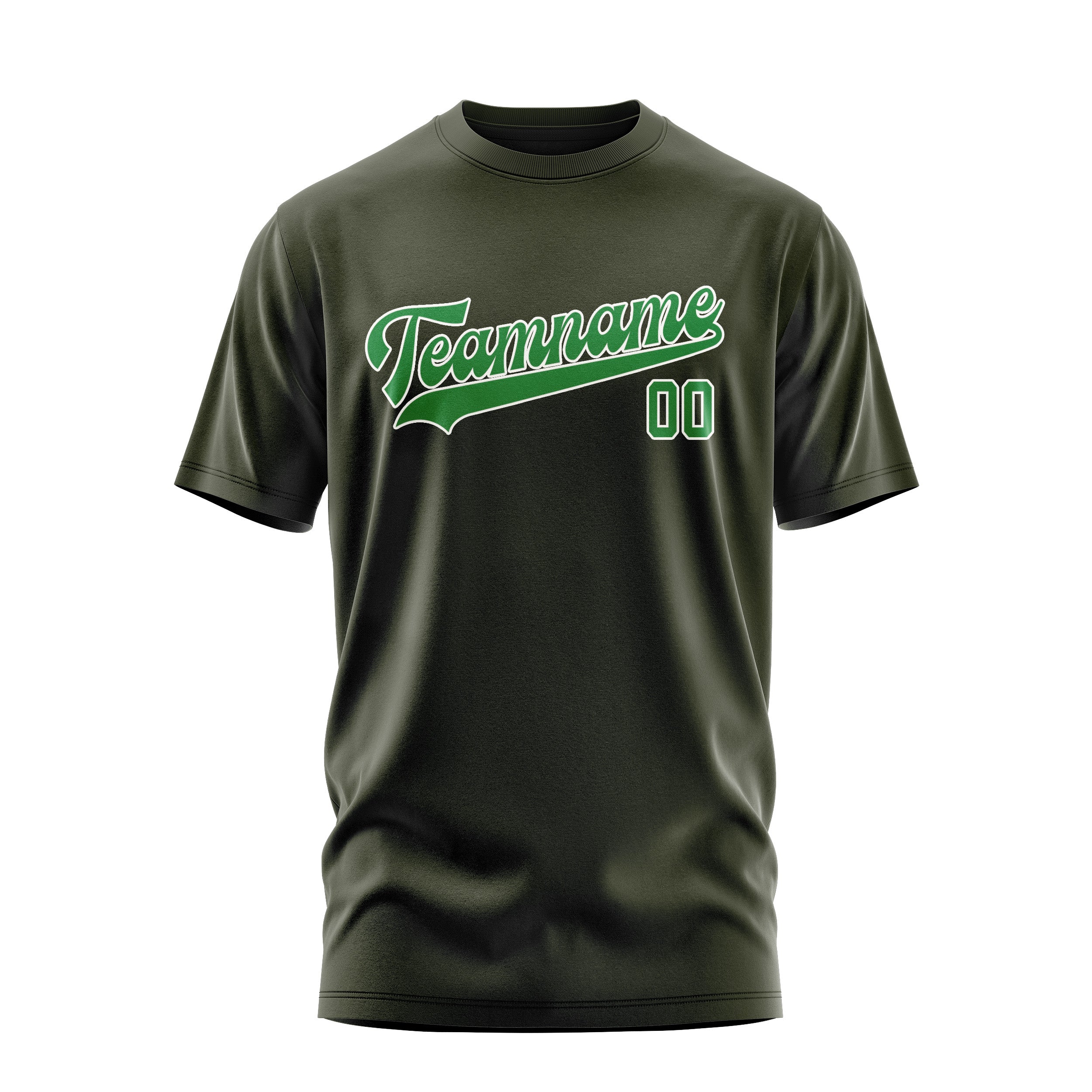 Custom Olive Emerald Green T-Shirt