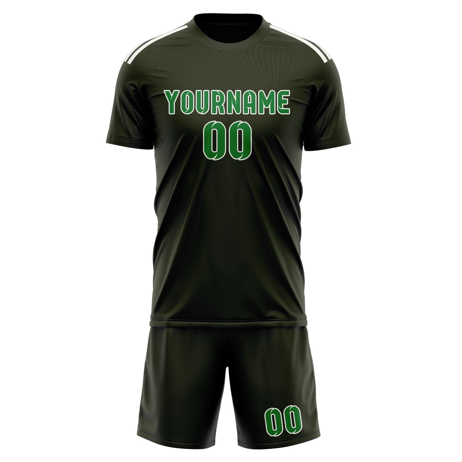 Custom Olive Emerald Green Soccer Set
