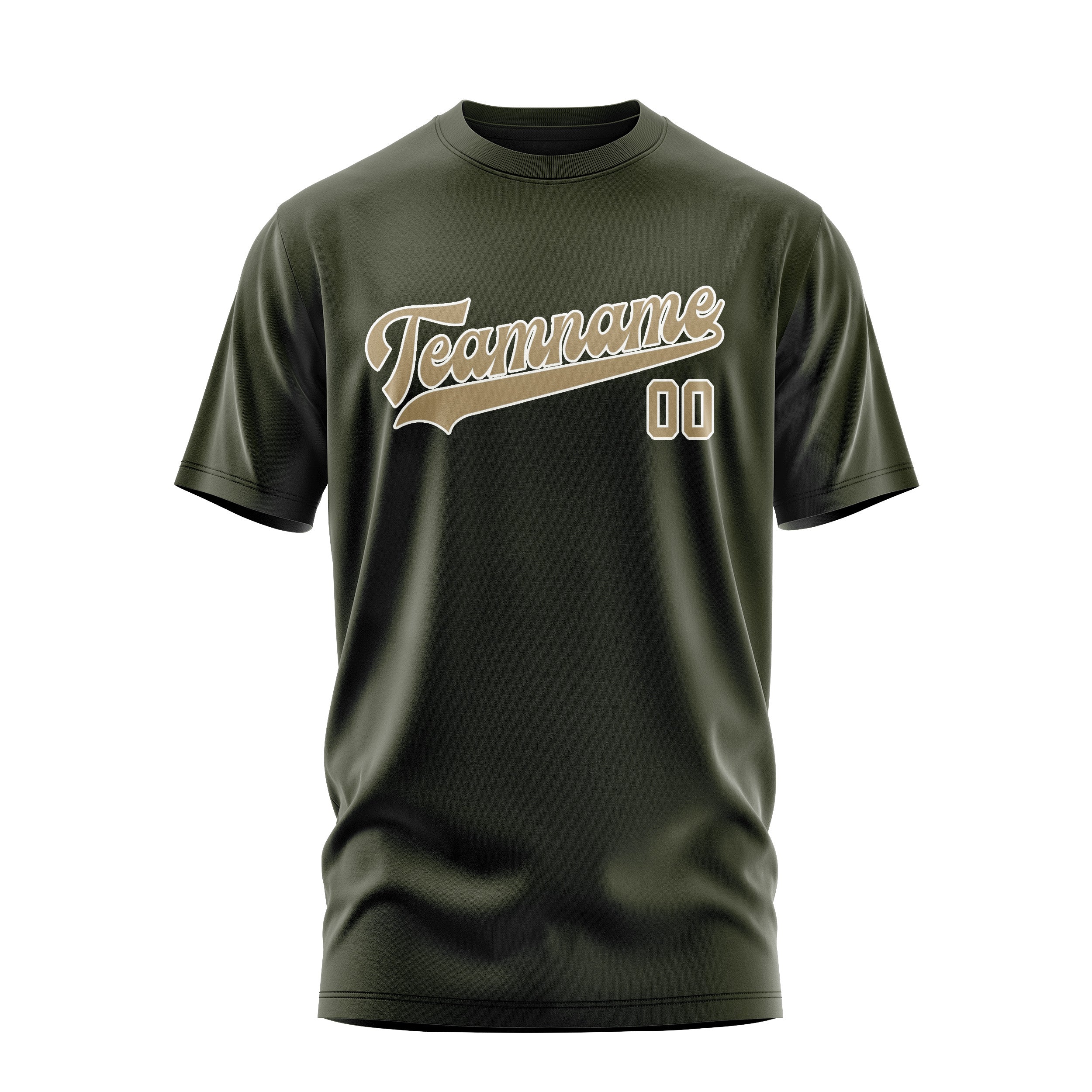 Custom Olive Light Khaki T-Shirt