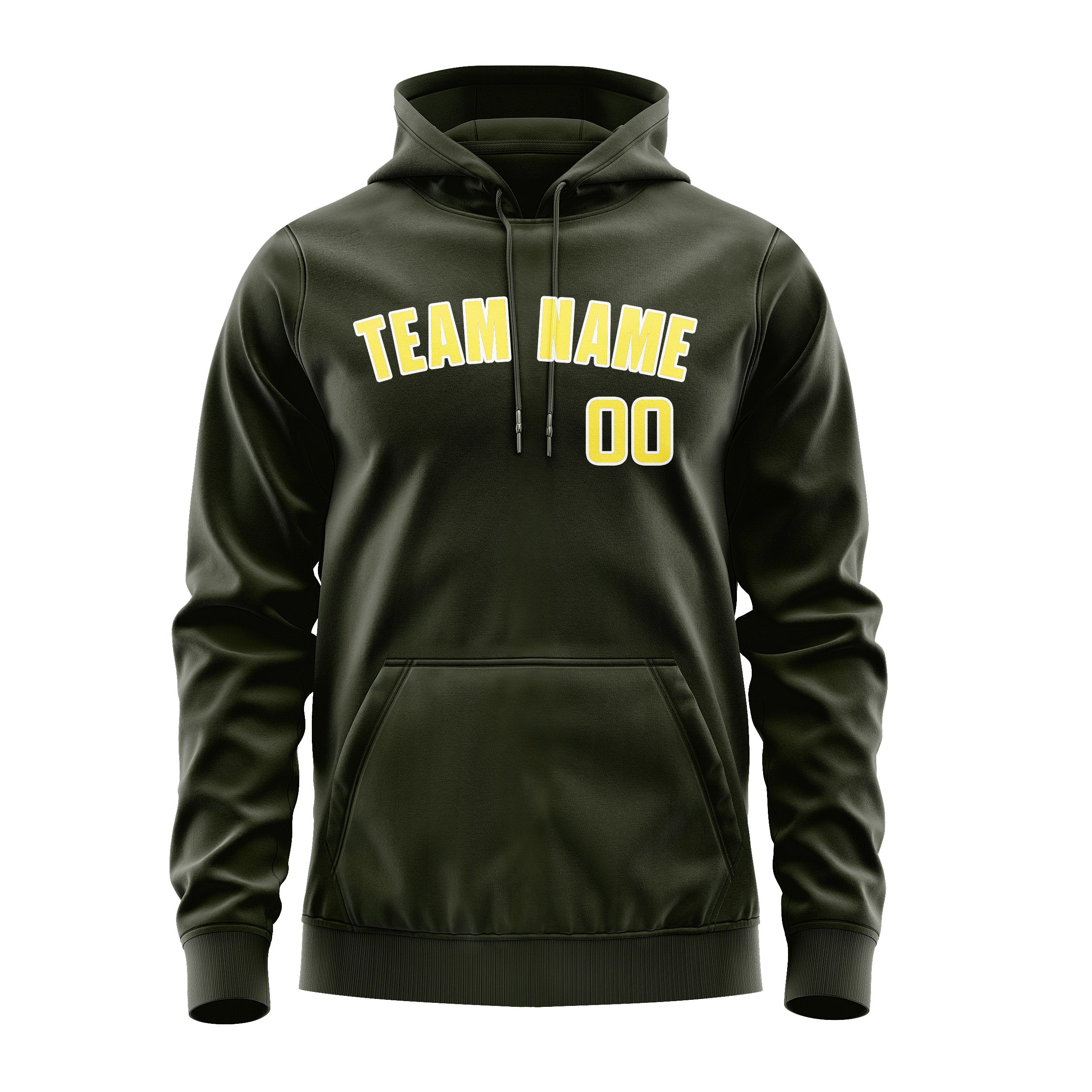 Custom Olive Light Yellow Hoodie