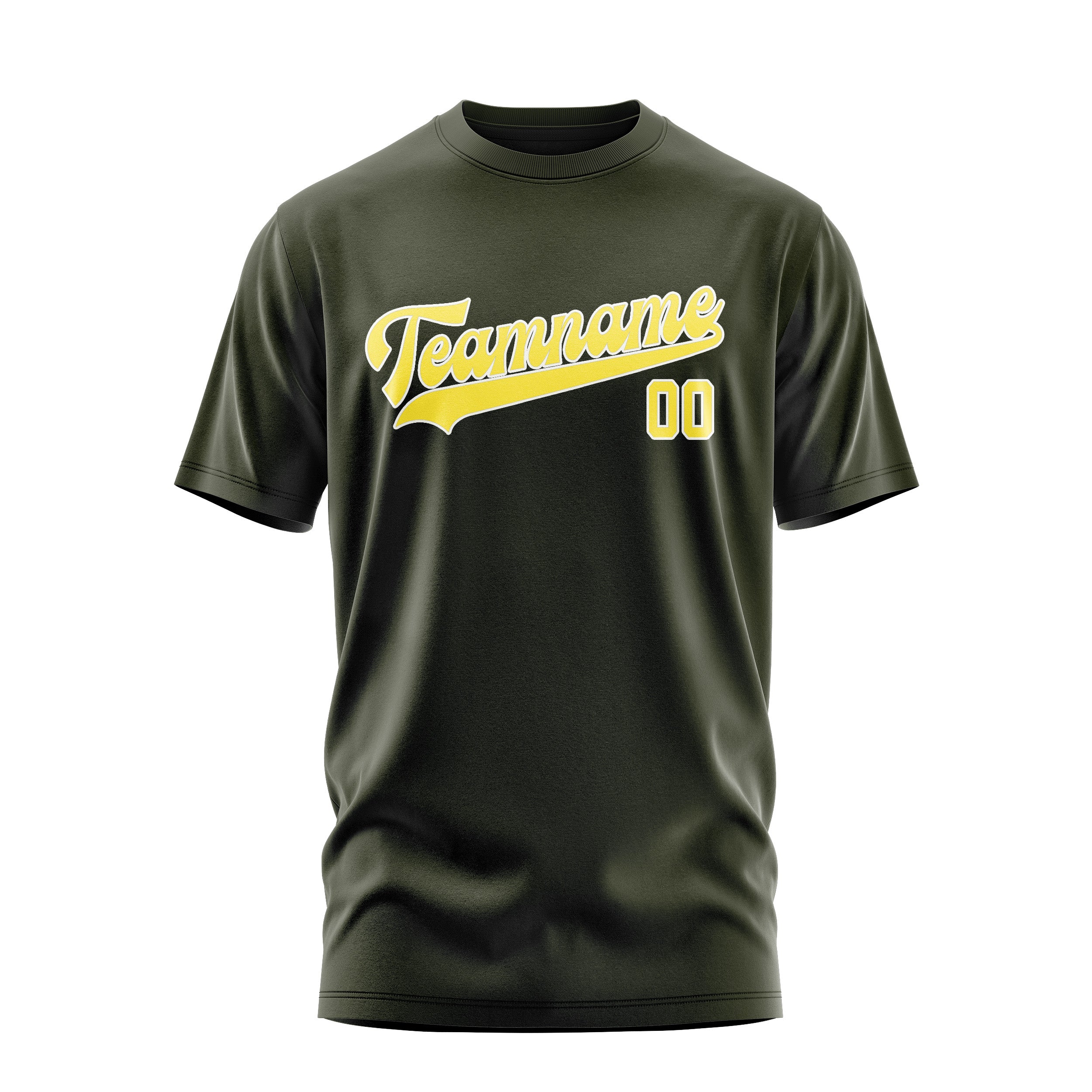 Custom Olive Light Yellow T-Shirt