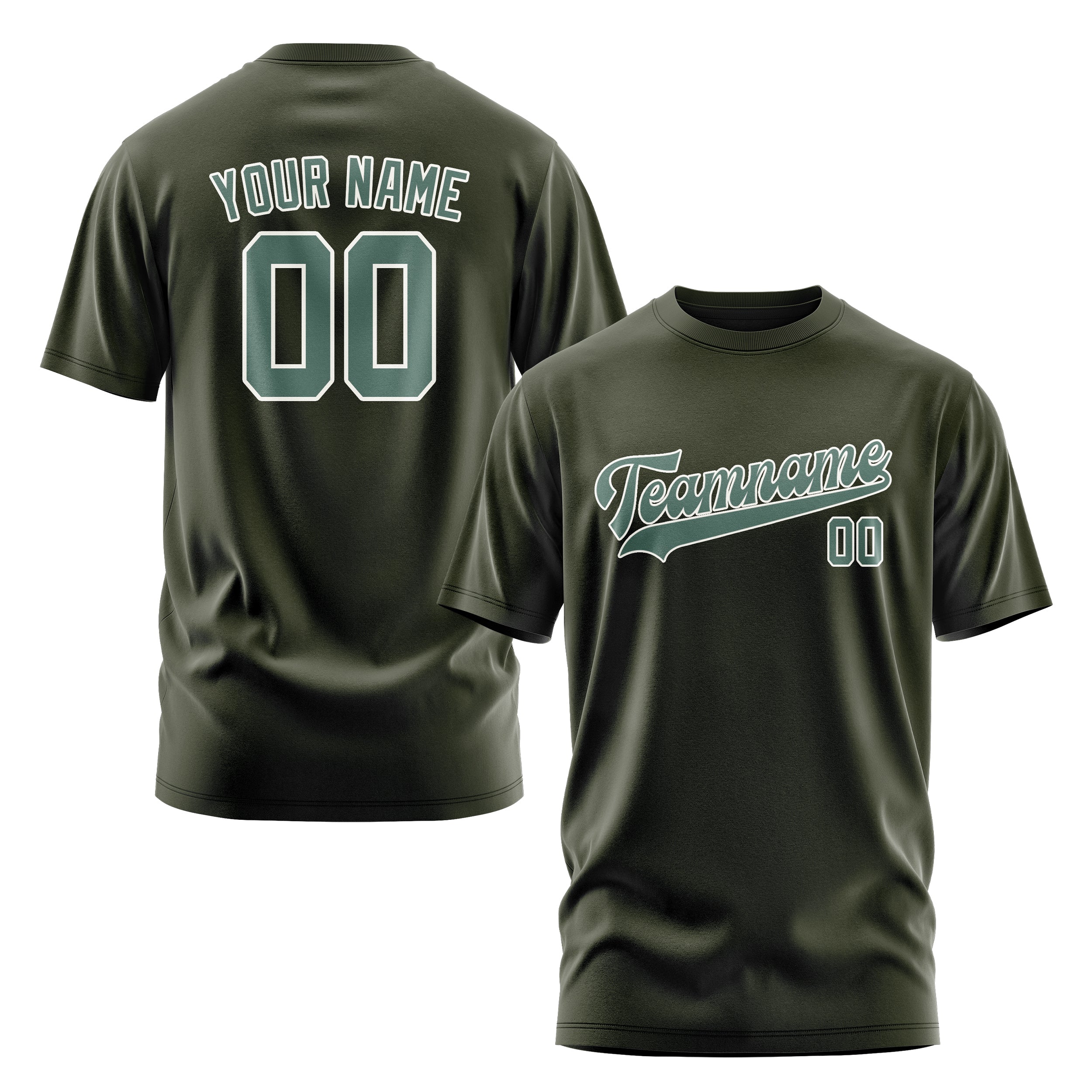 Custom Olive Blue Green T-Shirt