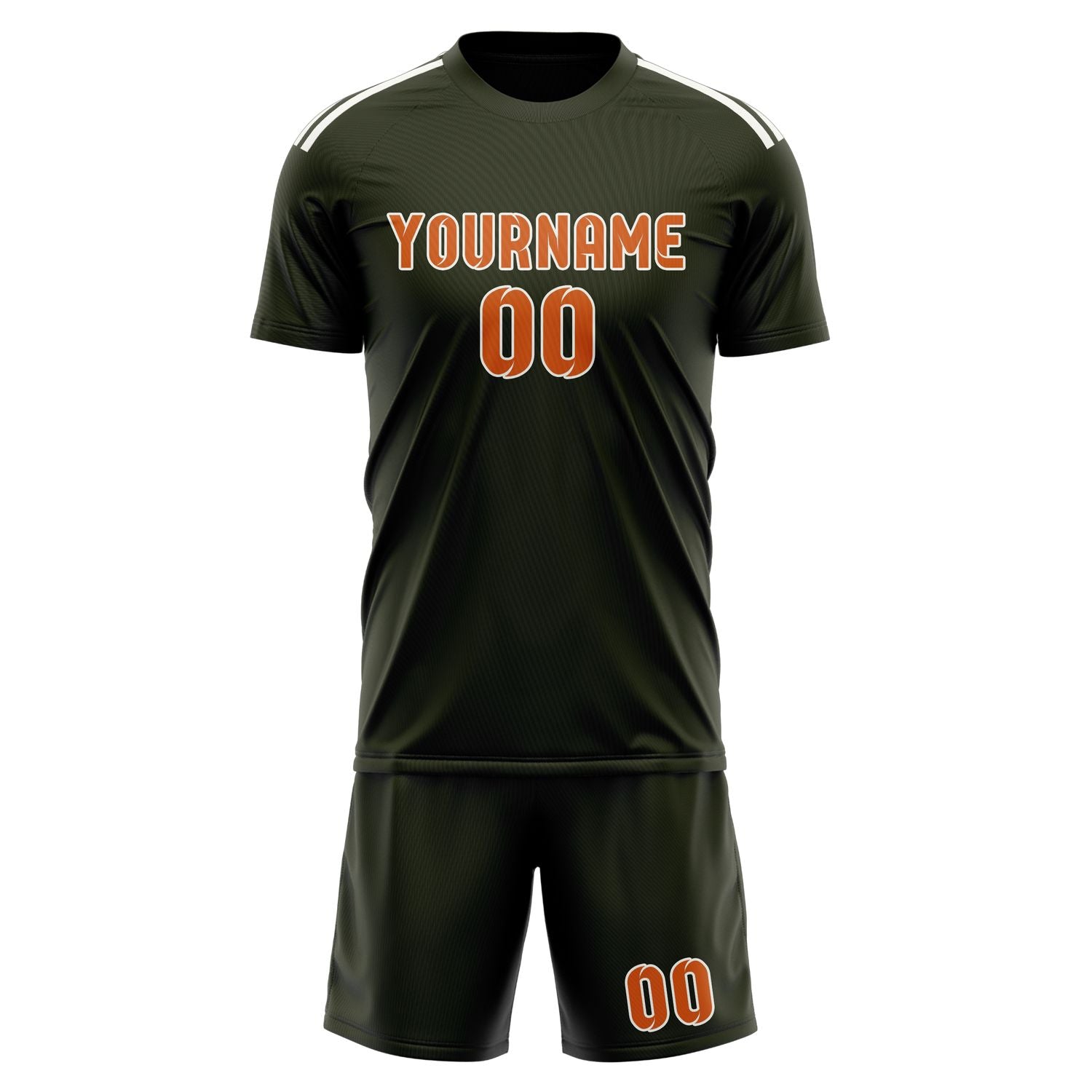 Custom Olive Orange Soccer Set