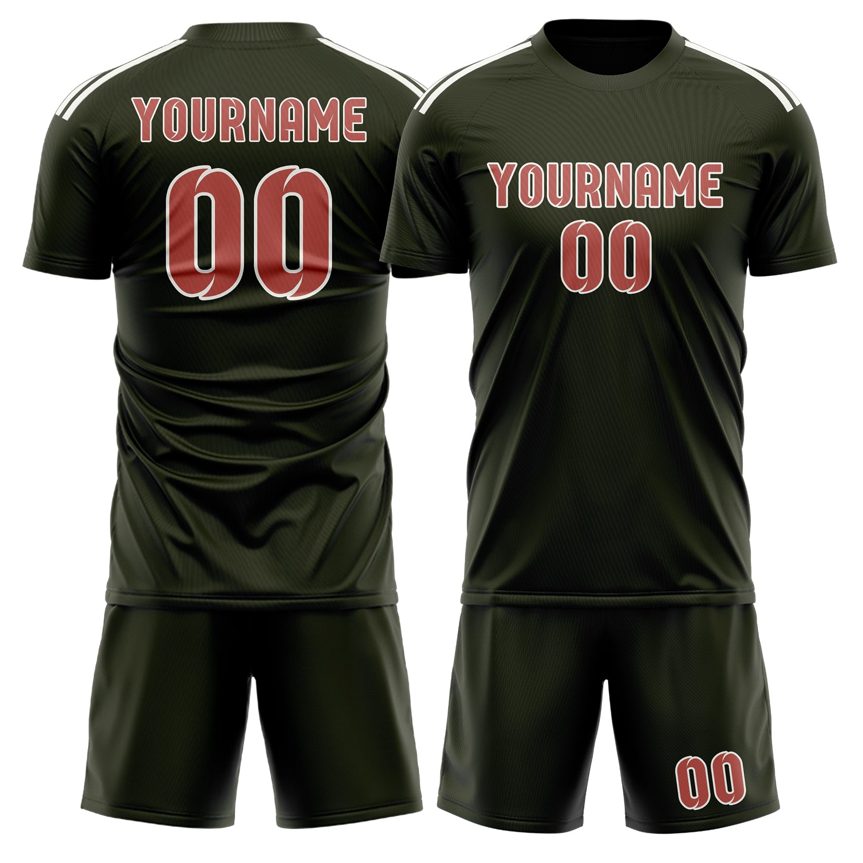 Custom Olive Copper Rose Soccer Set