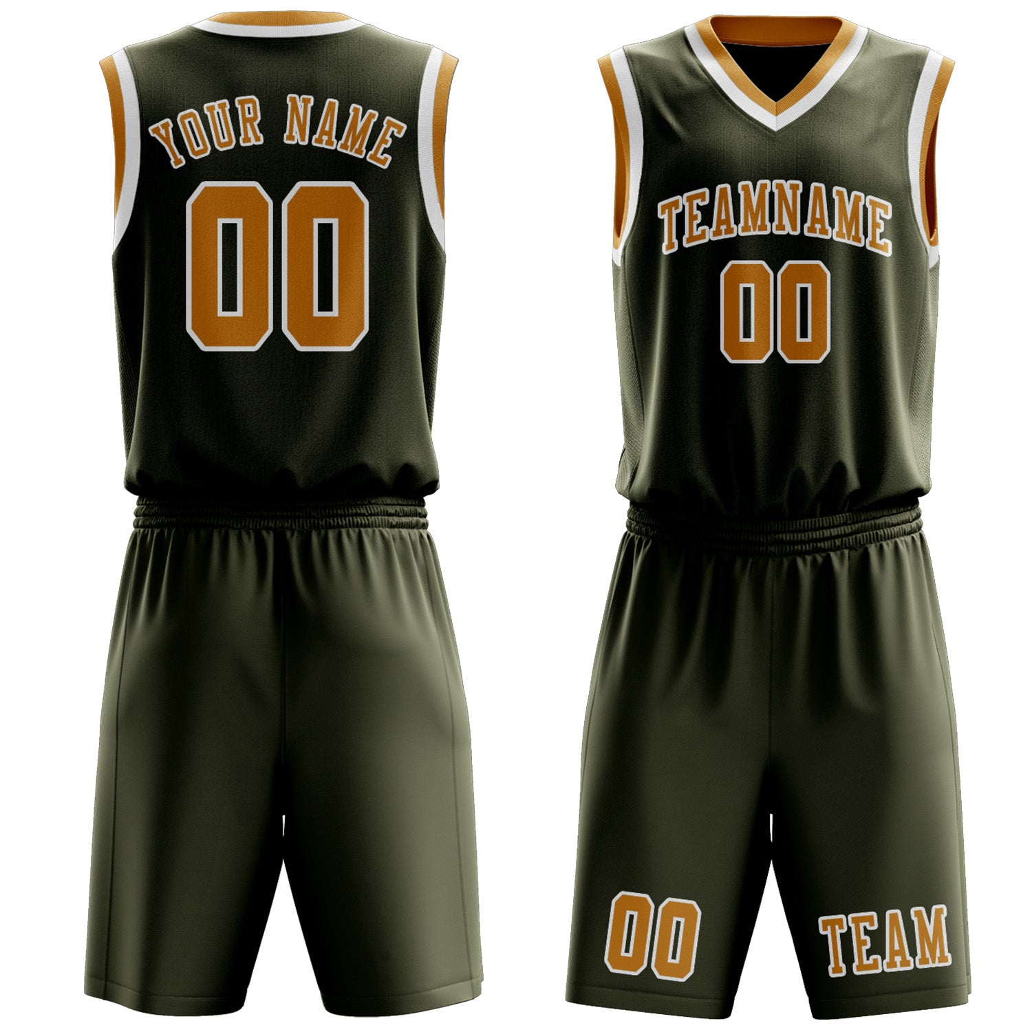Custom Olive Yellow Basketball Set