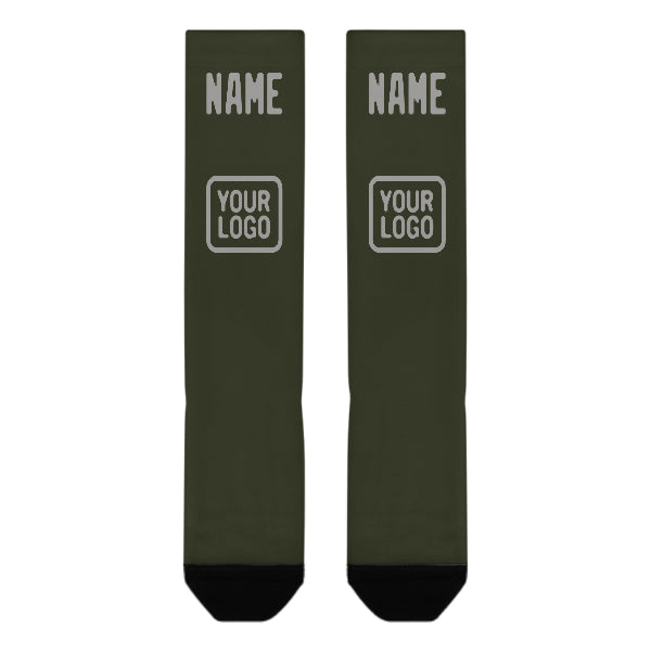 Custom Olive Gray Knee-High Sock