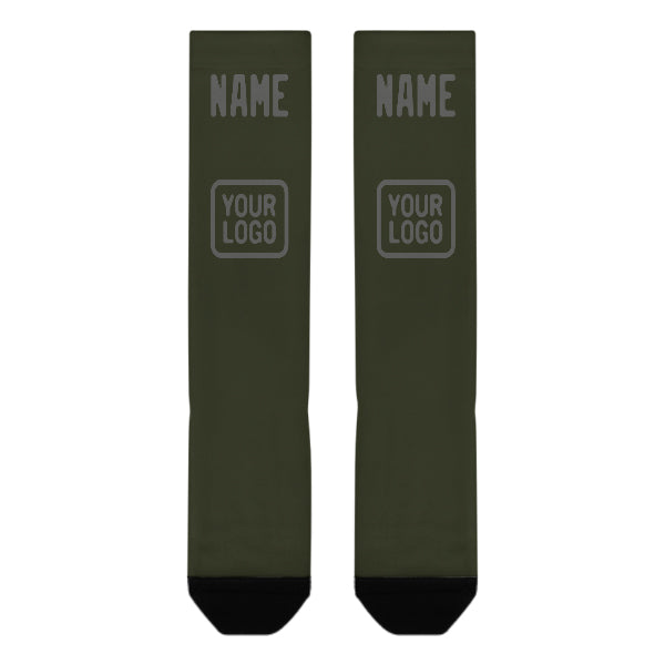 Custom Olive Dark Grey Knee-High Sock