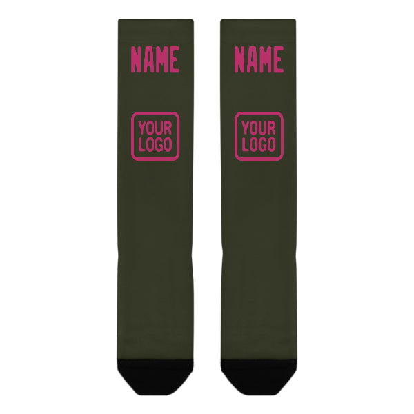 Custom Olive Pink Knee-High Sock
