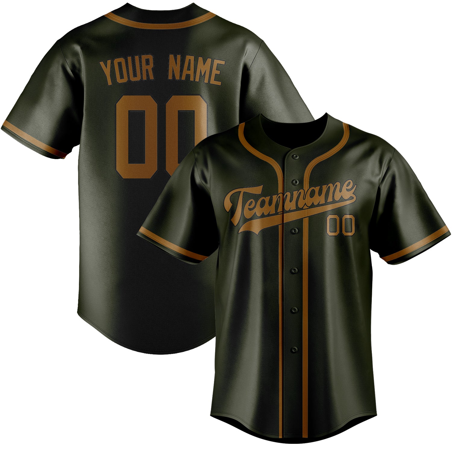 Custom Olive Khaki Baseball Jersey