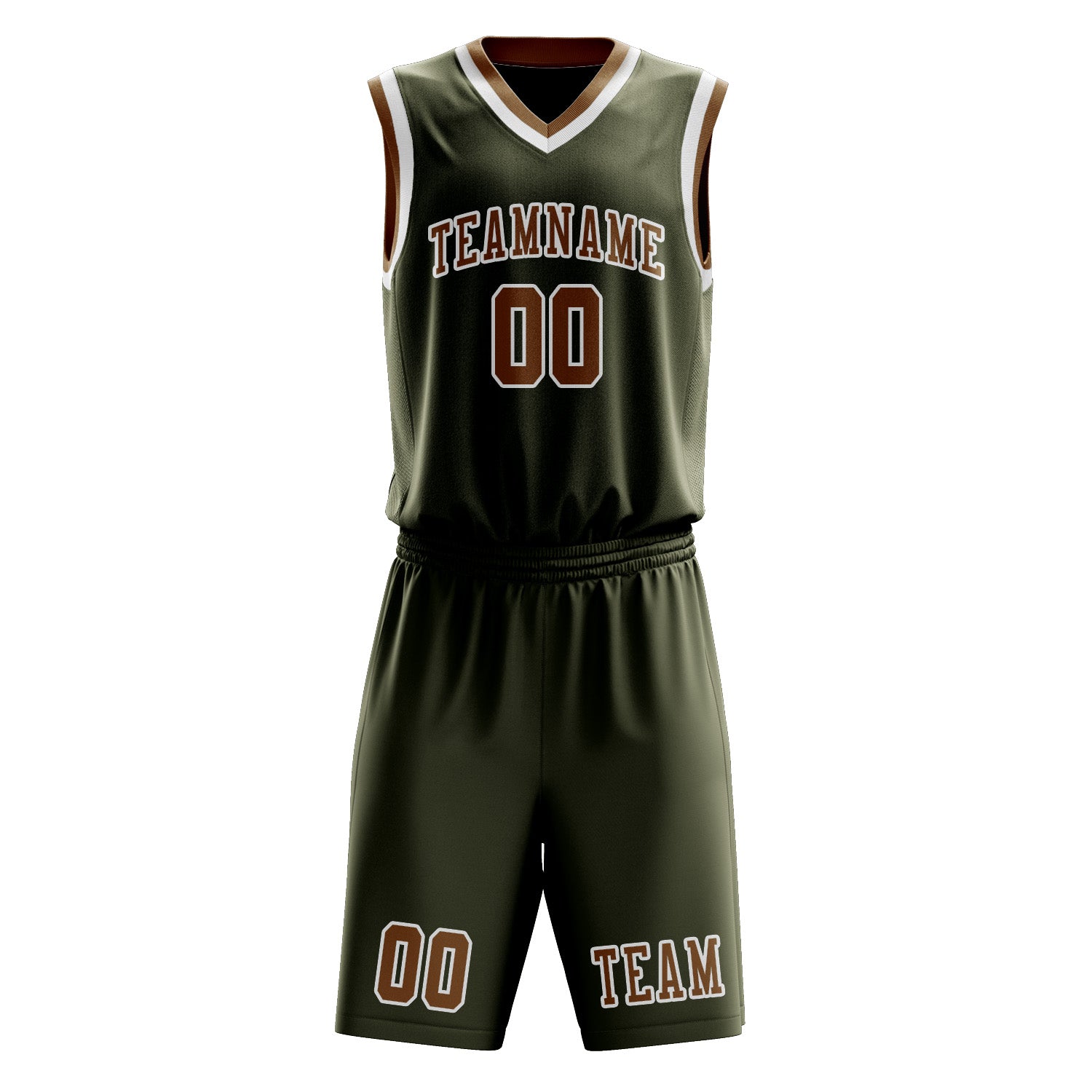Custom Olive Khaki Basketball Set