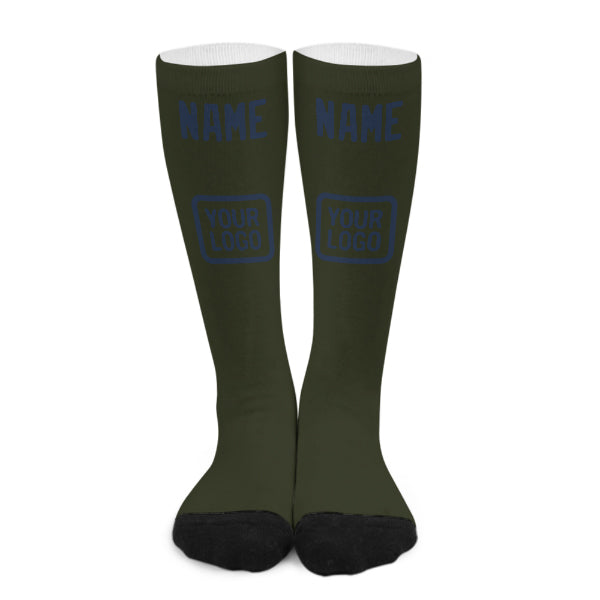 Custom Olive Blue Knee-High Sock