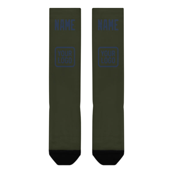 Custom Olive Blue Knee-High Sock