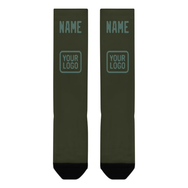 Custom Olive Blue Green Knee-High Sock