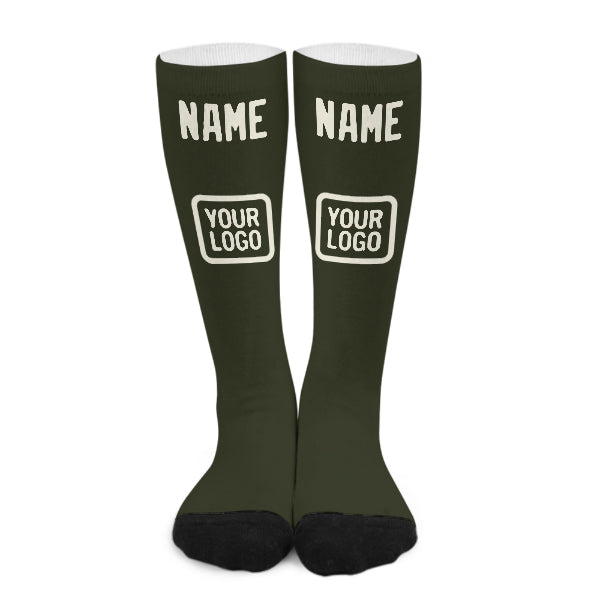 Custom Olive Cream Knee-High Sock