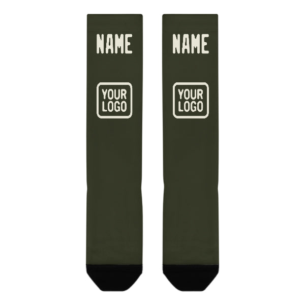 Custom Olive Cream Knee-High Sock