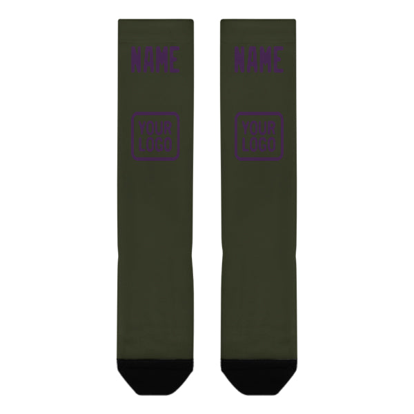 Custom Olive Purple Knee-High Sock