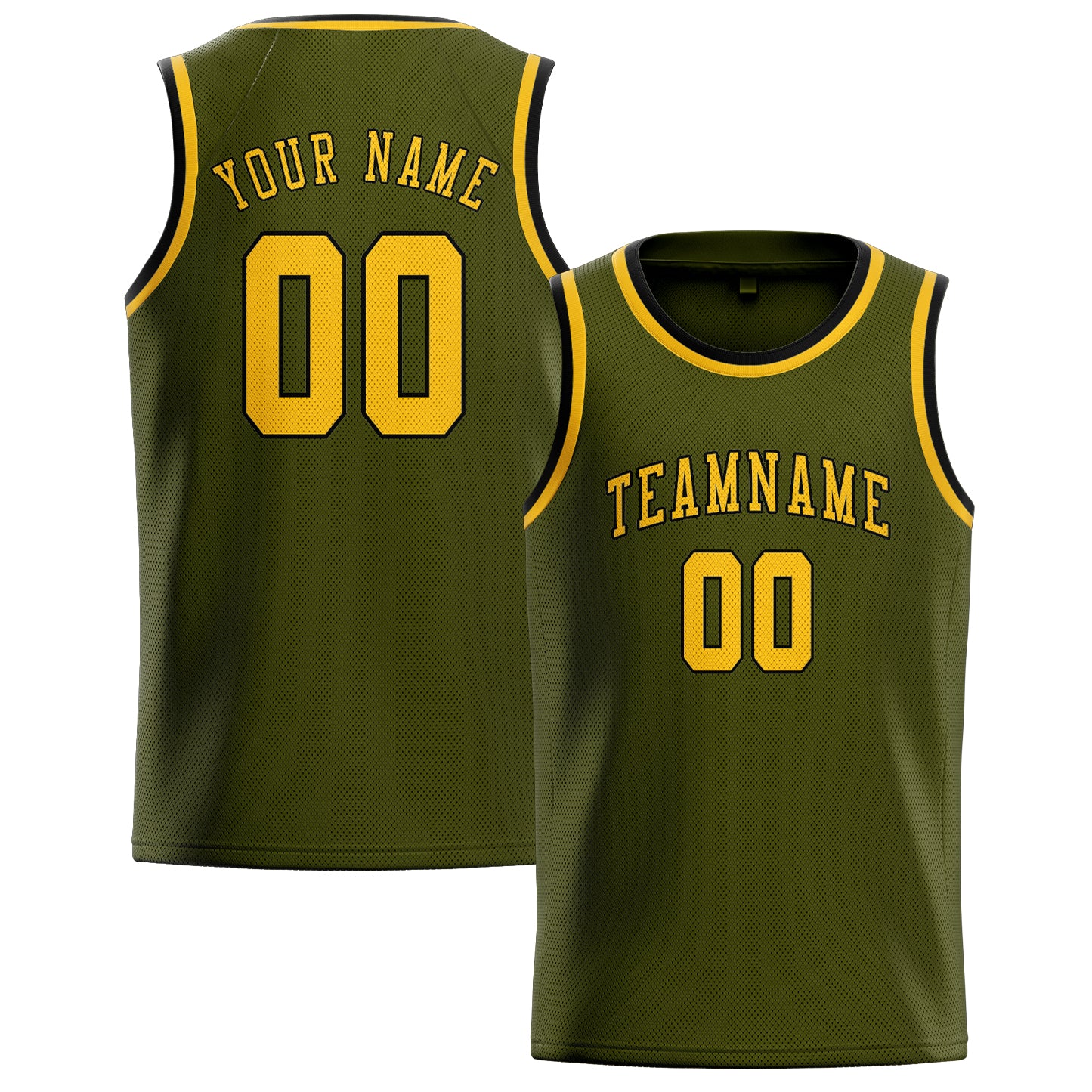 Custom Olive Gold Basketball Jersey