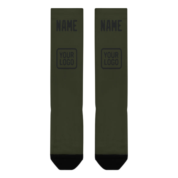 Custom Olive Black Knee-High Sock