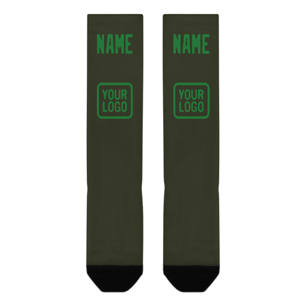 Custom Olive Emerald Green Knee-High Sock