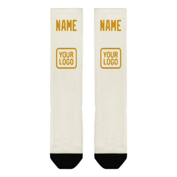 Custom Cream Yellow Knee-High Sock