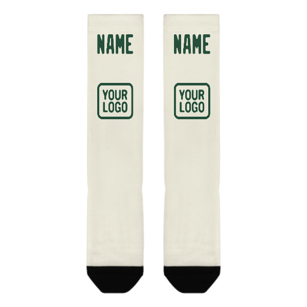 Custom Cream Green Knee-High Sock