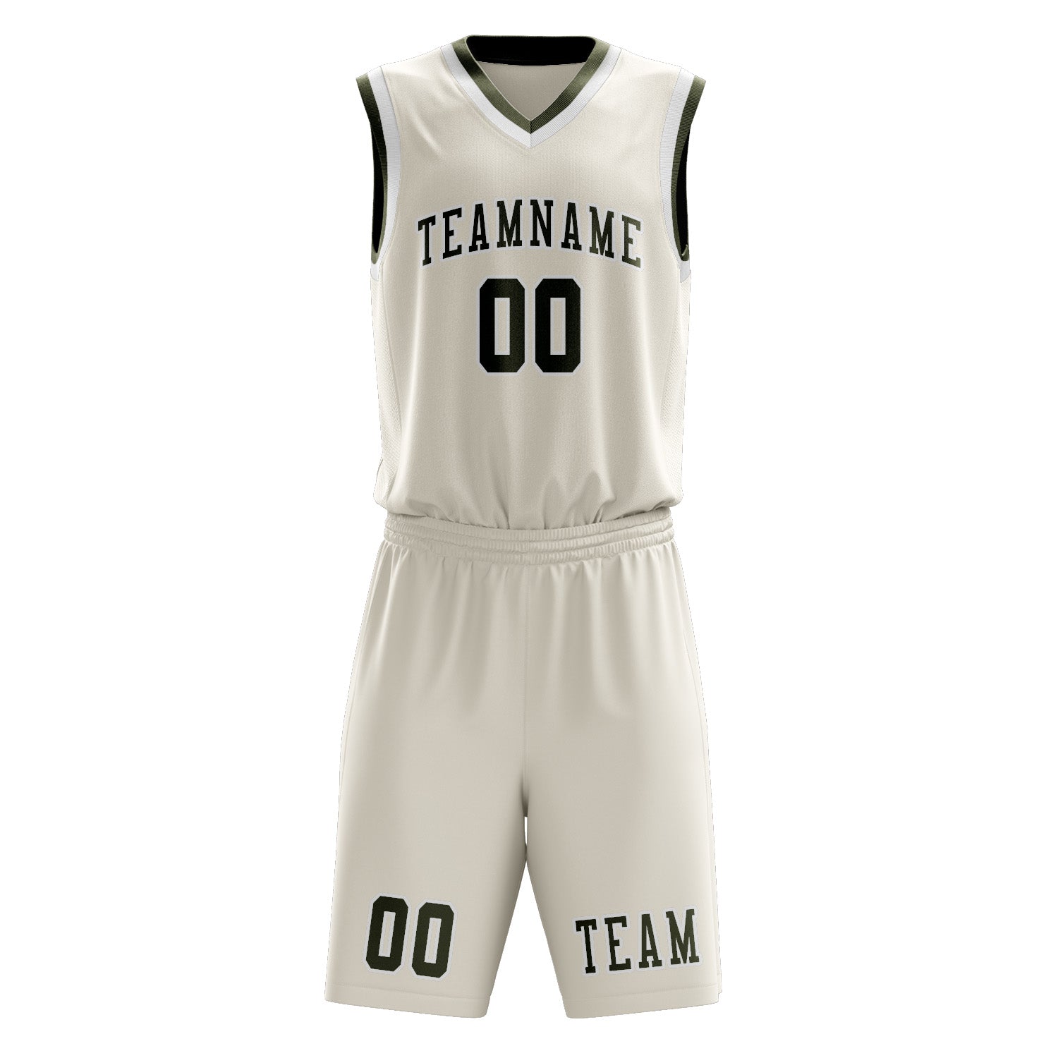 Custom Cream Olive Basketball Set