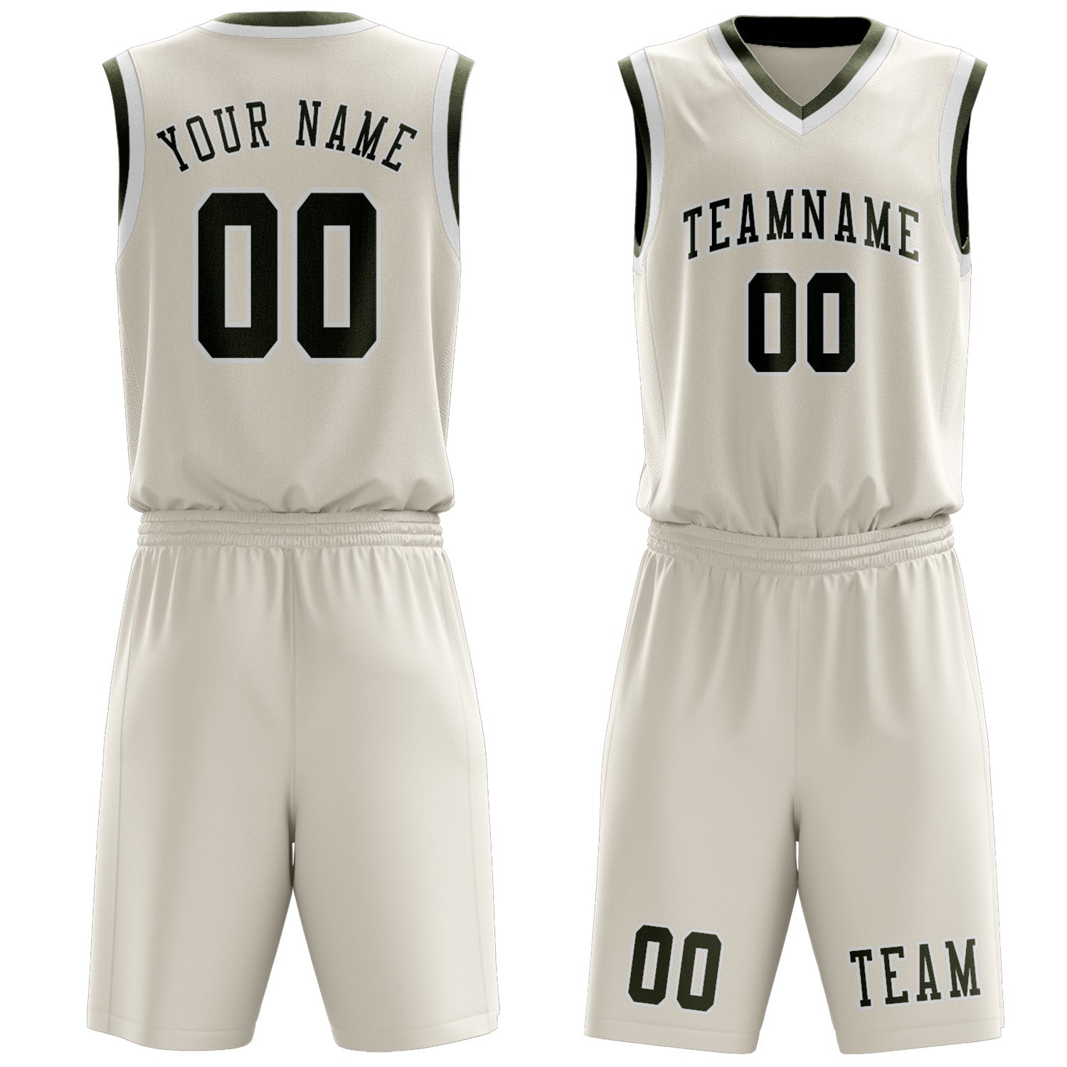 Custom Cream Olive Basketball Set