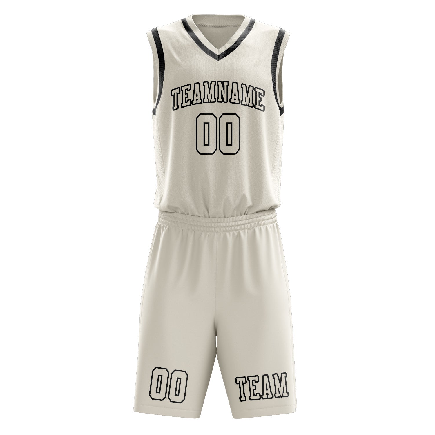 Custom Cream Cream Basketball Set