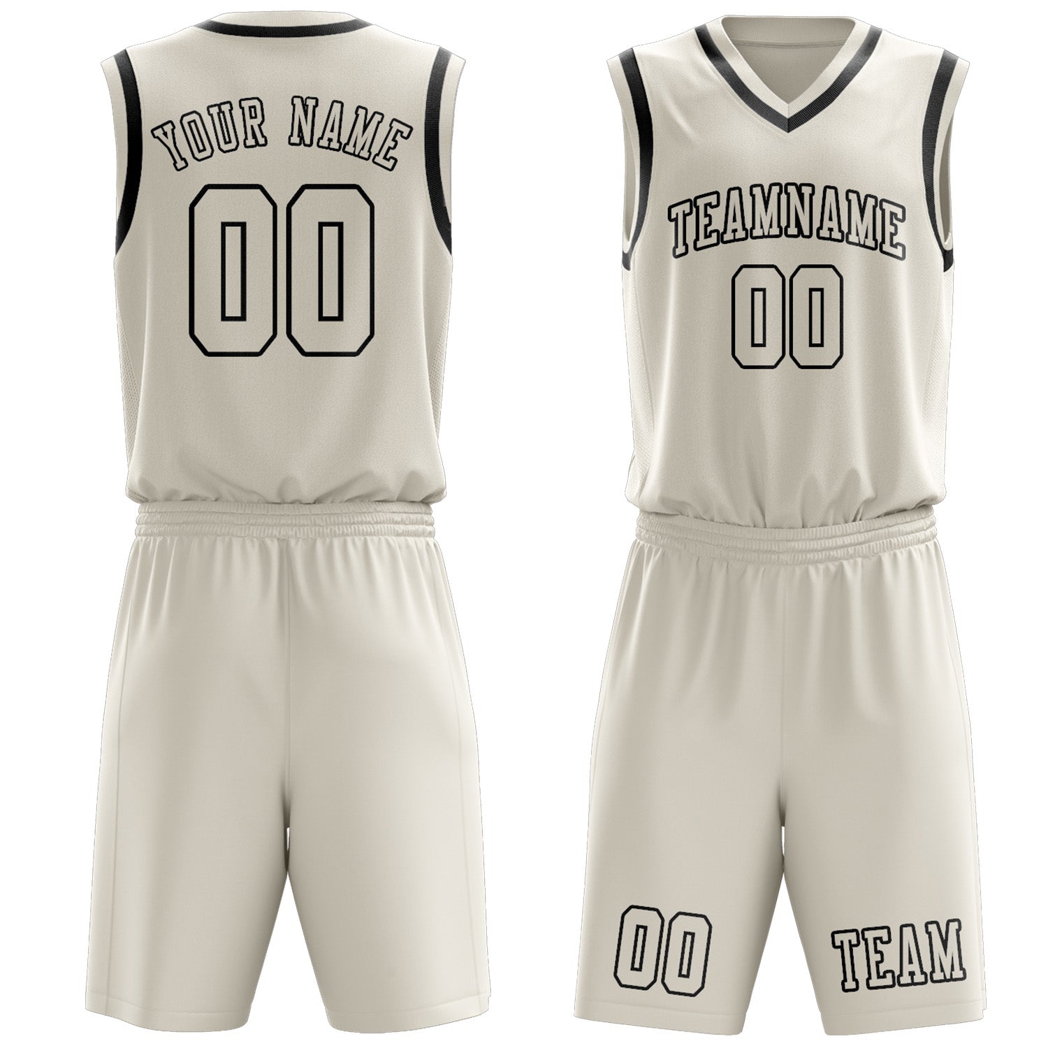 Custom Cream Cream Basketball Set