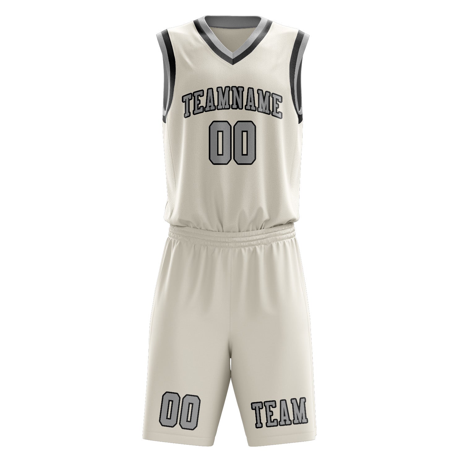 Custom Cream Gray Basketball Set