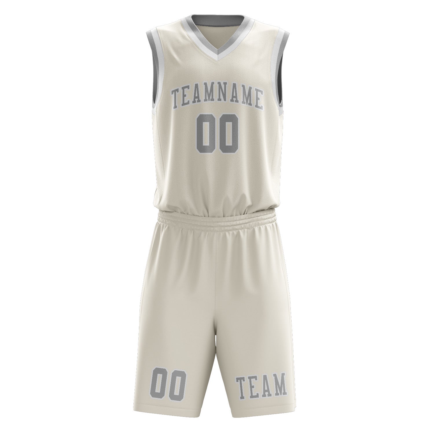 Custom Cream Gray Basketball Set