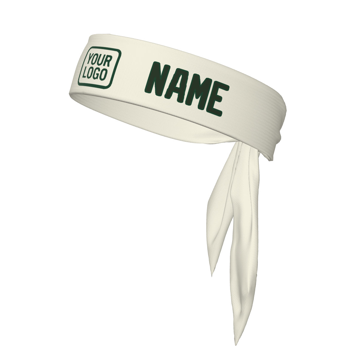 Custom Cream Dark Green Headband