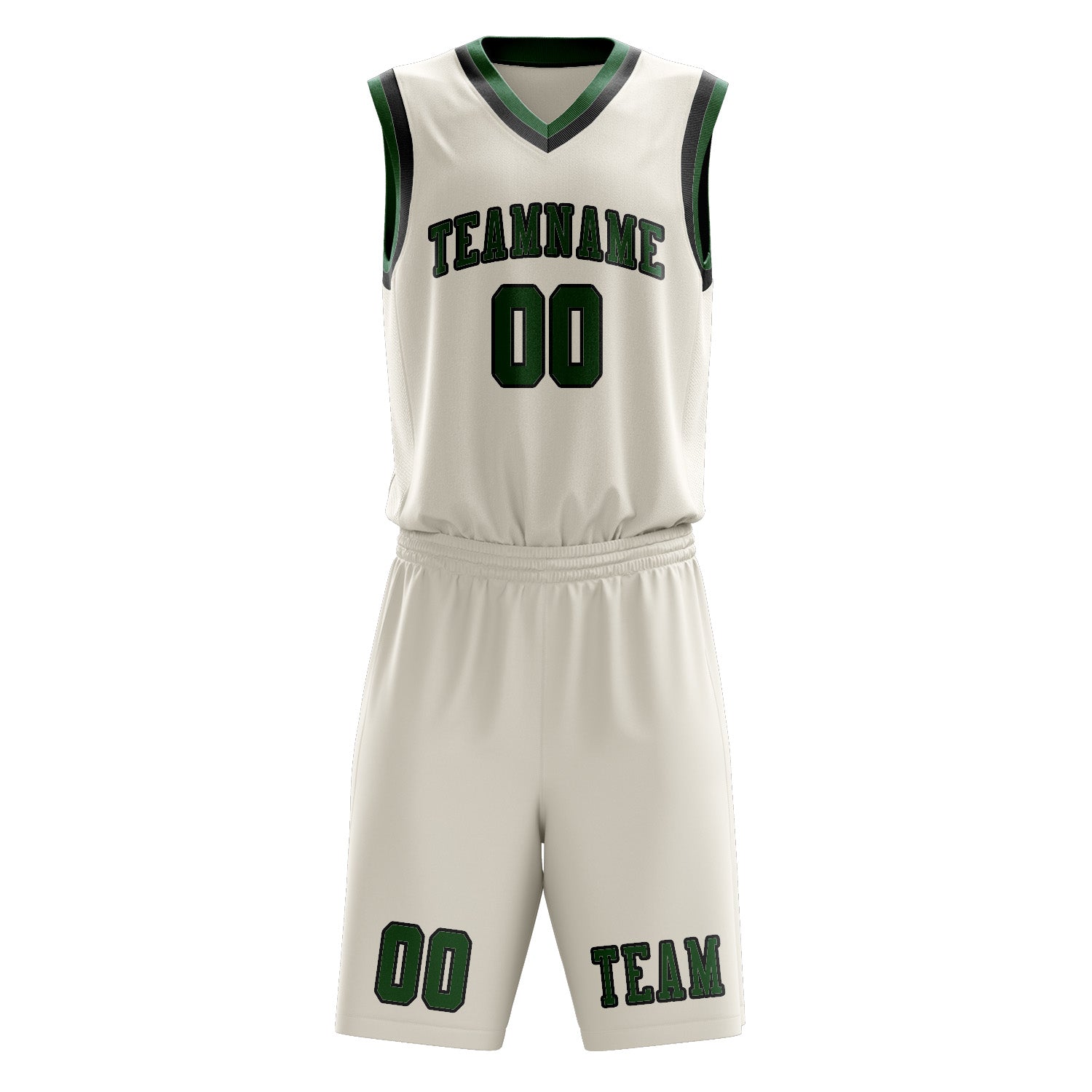 Custom Cream Green Basketball Set