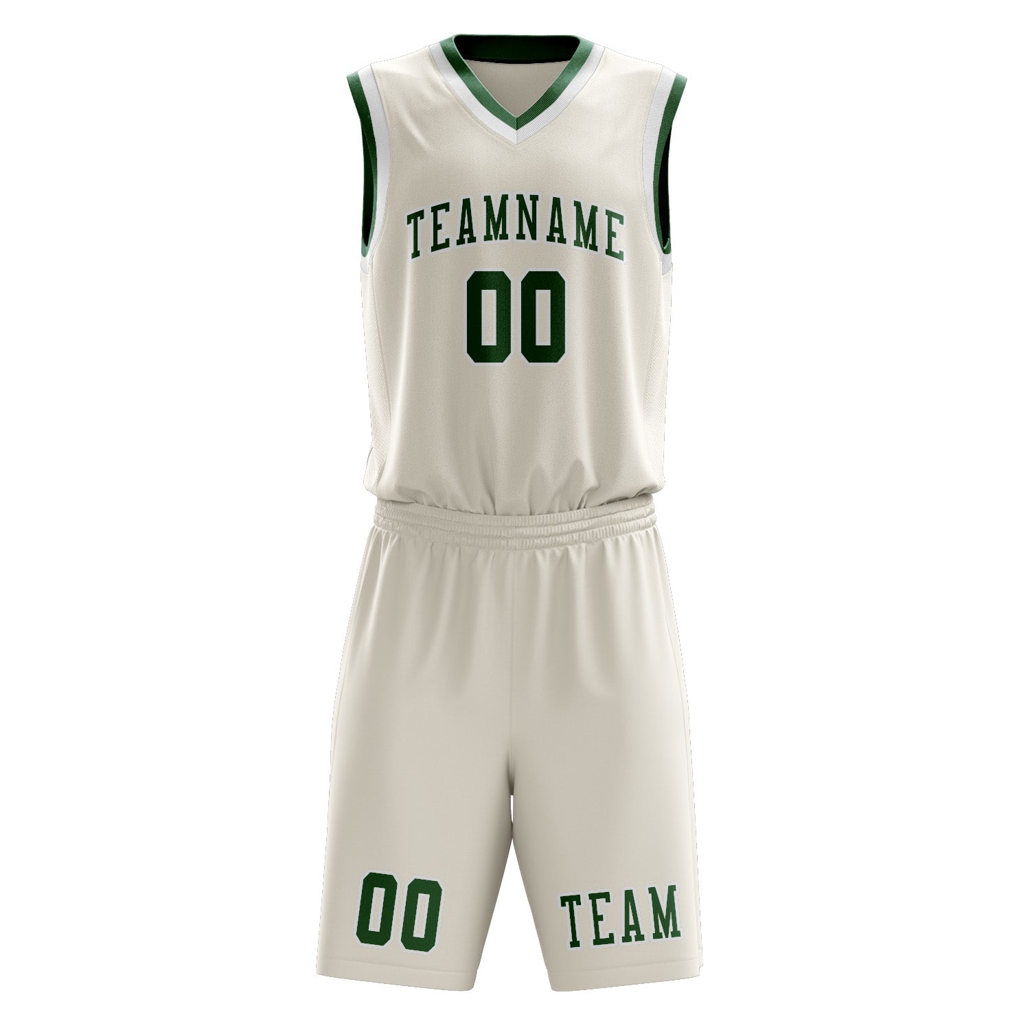 Custom Cream Green Basketball Set