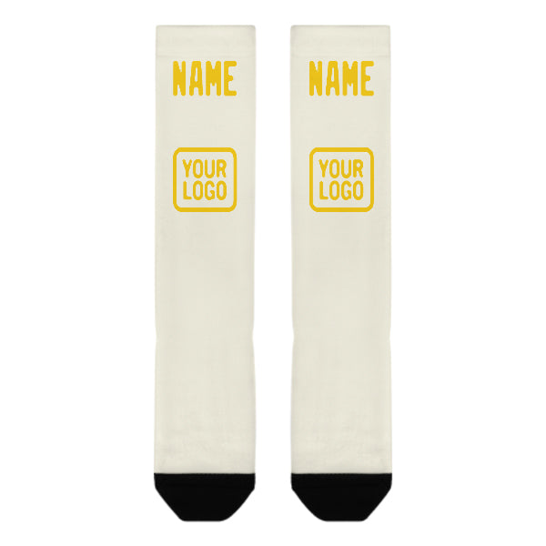 Custom Cream Gold Knee-High Sock