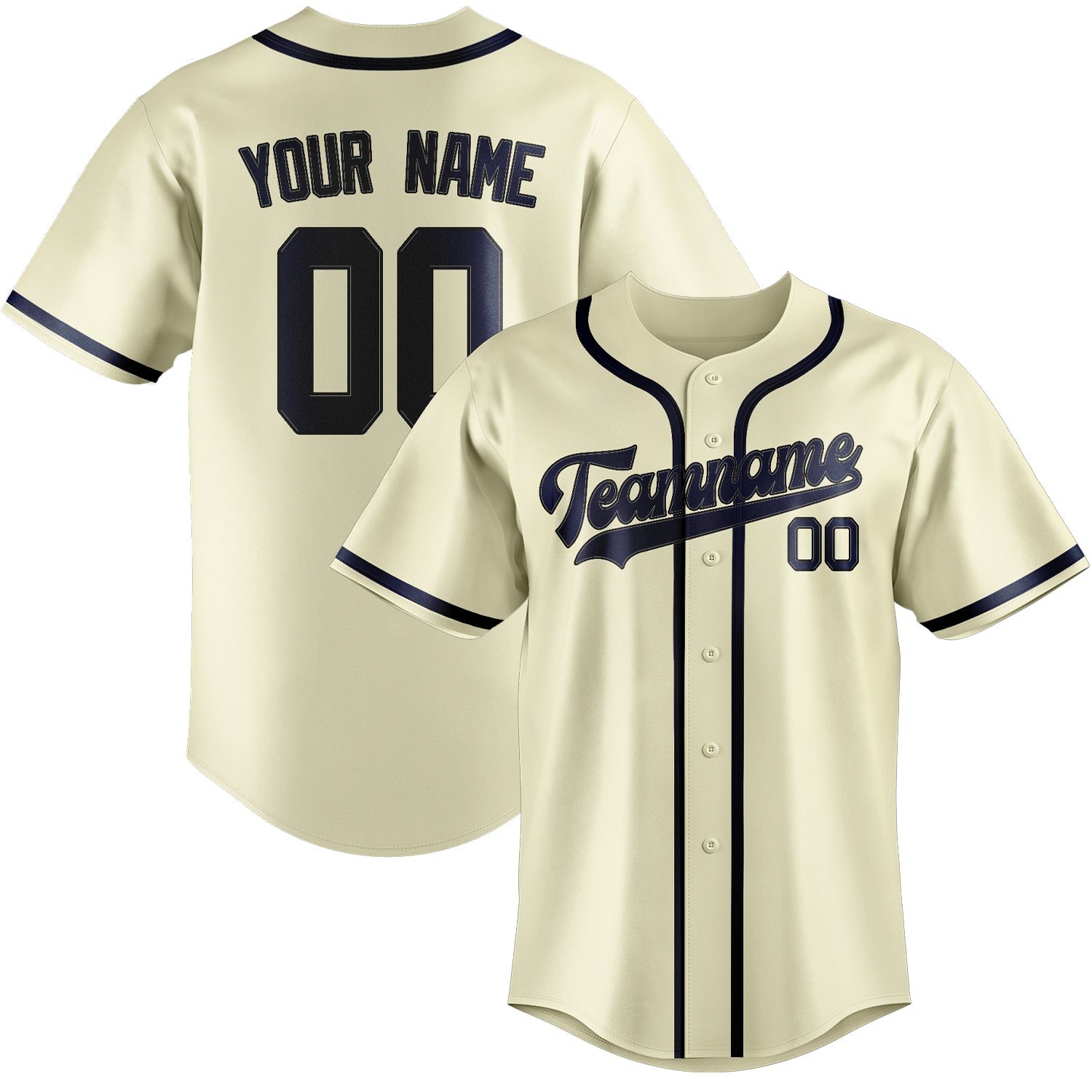 Custom Cream Blue Baseball Jersey